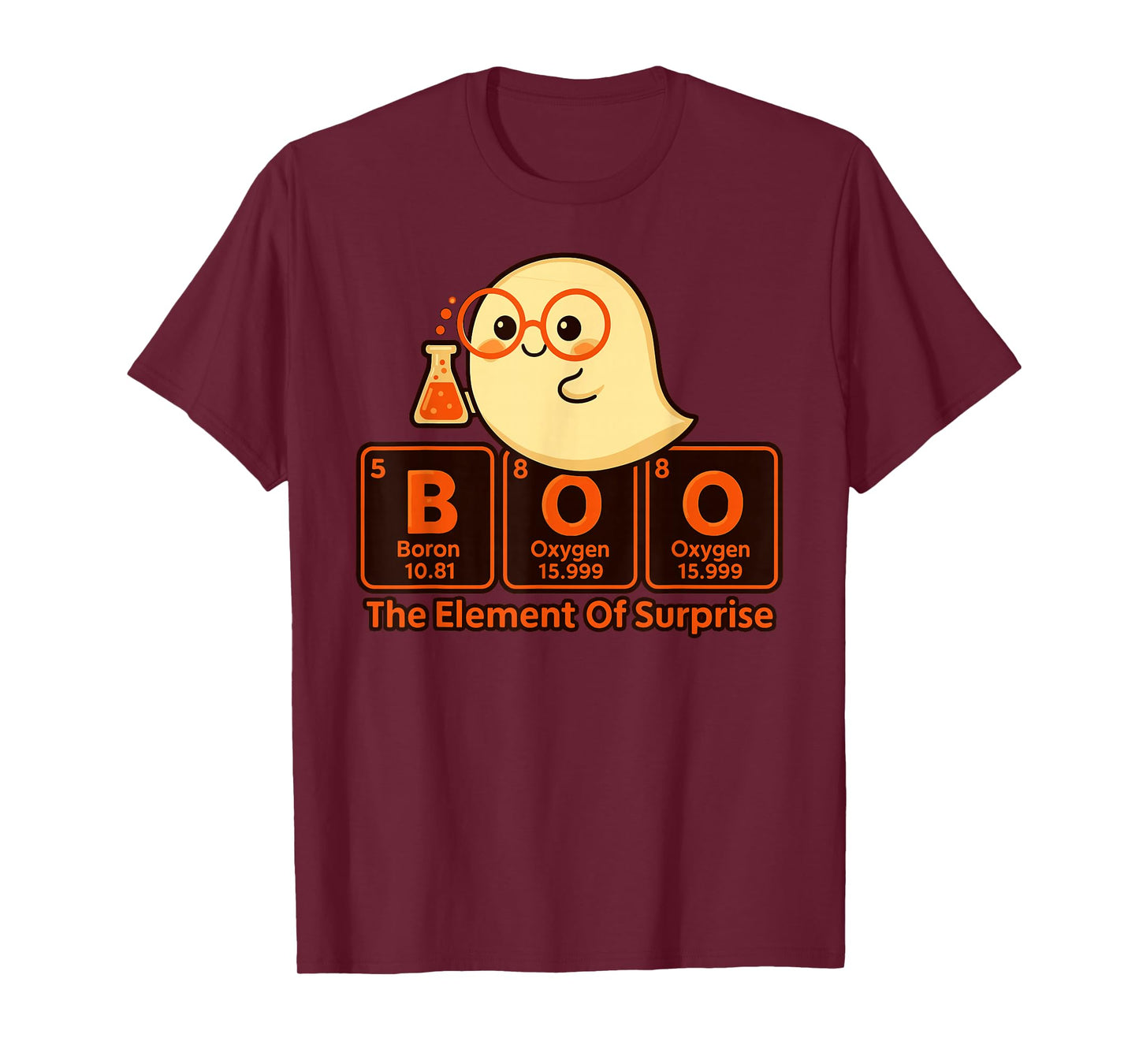Chemistry Boo The Element of Surprise Cute Chemist Halloween T-Shirt