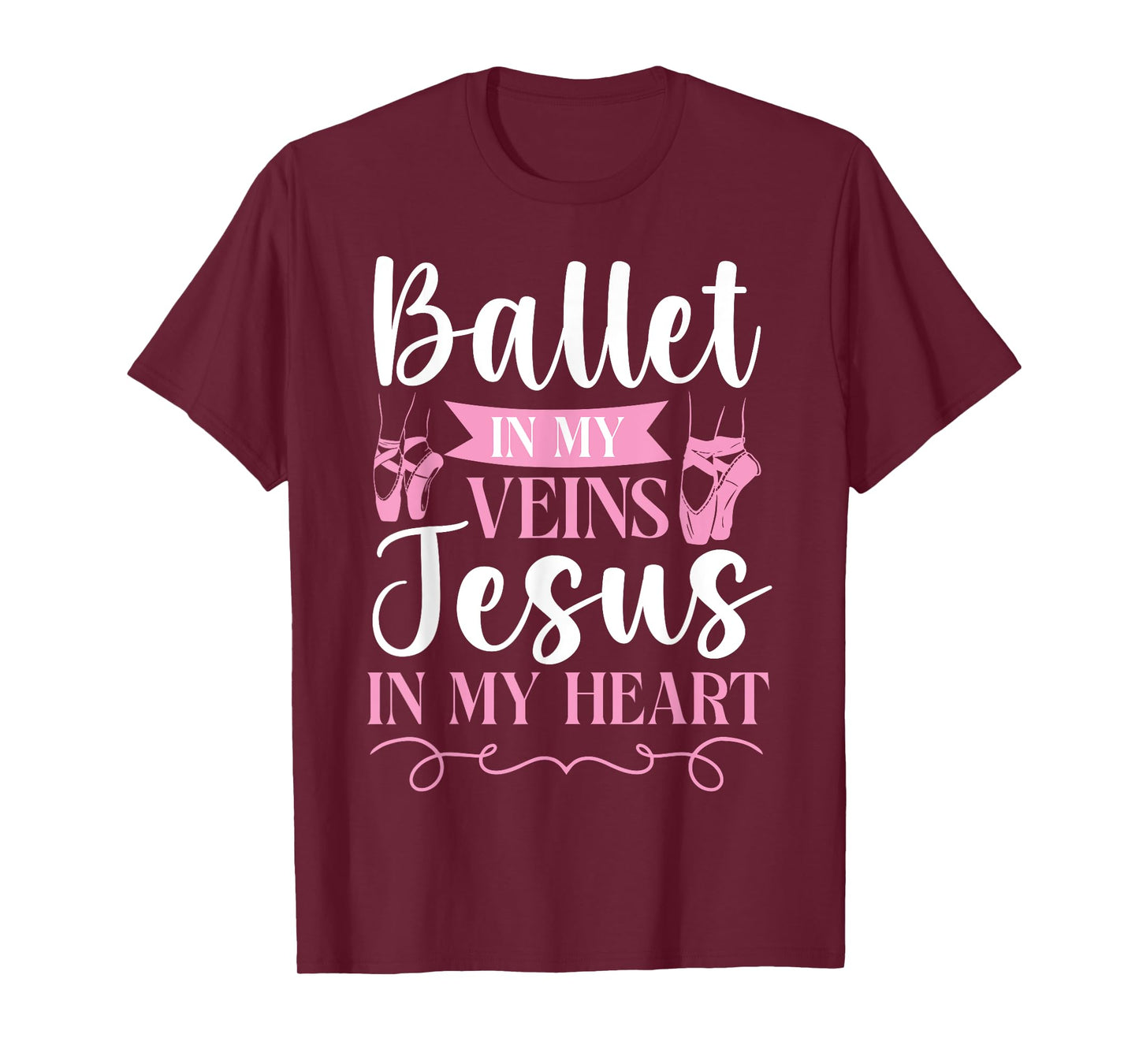 Ballet Dancer Dance Girl Ballerina Jesus Faith Christian T-Shirt