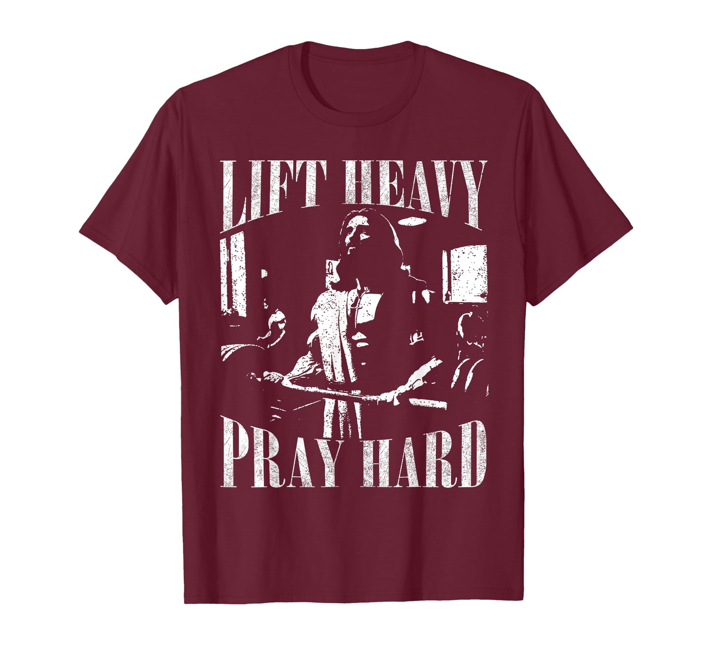 Lift Heavy Pray Hard Gym Jesus Christian For Christian T-Shirt