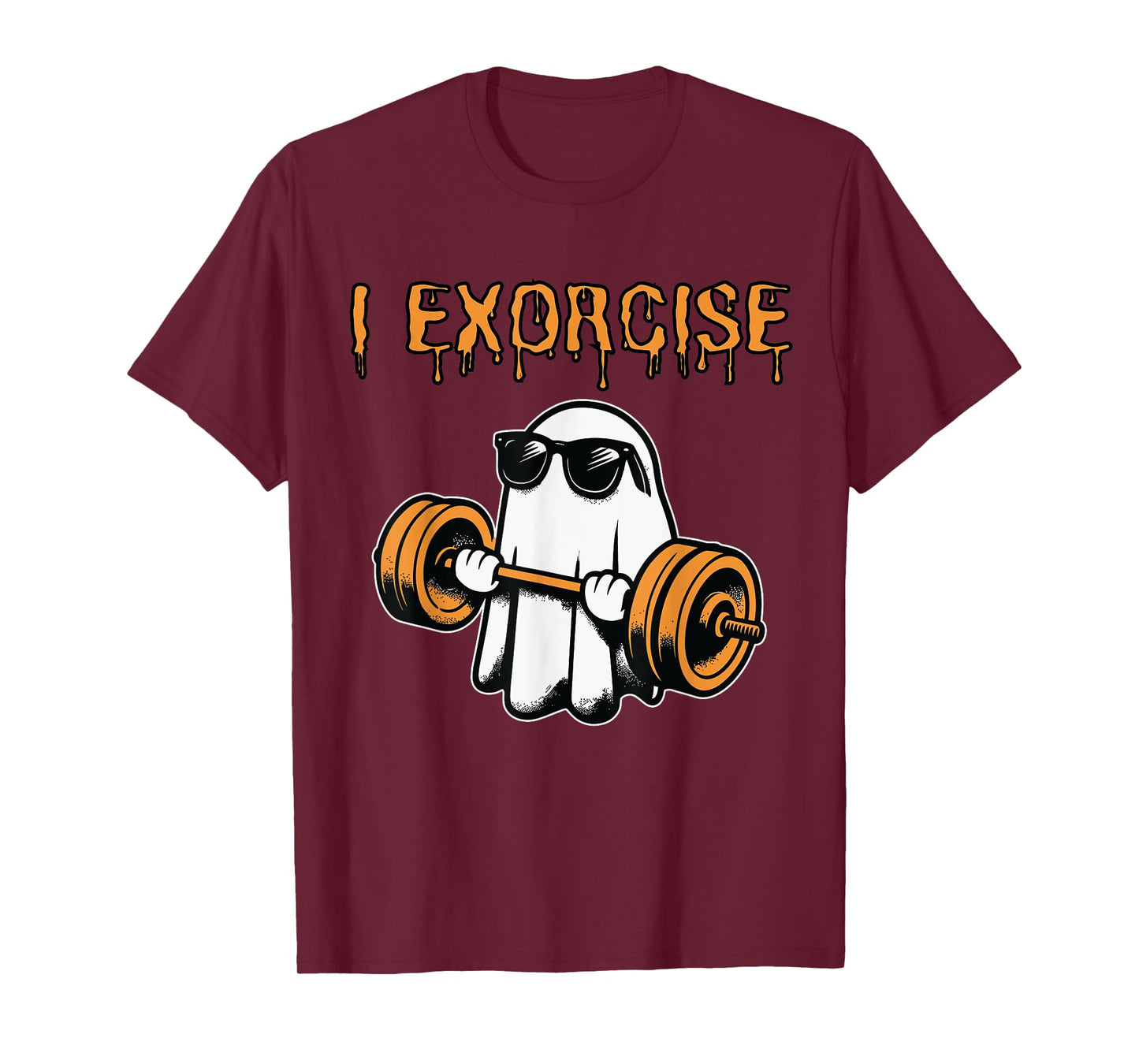 ghost I exorcise funny gym exercise workout spooky Halloween T-Shirt
