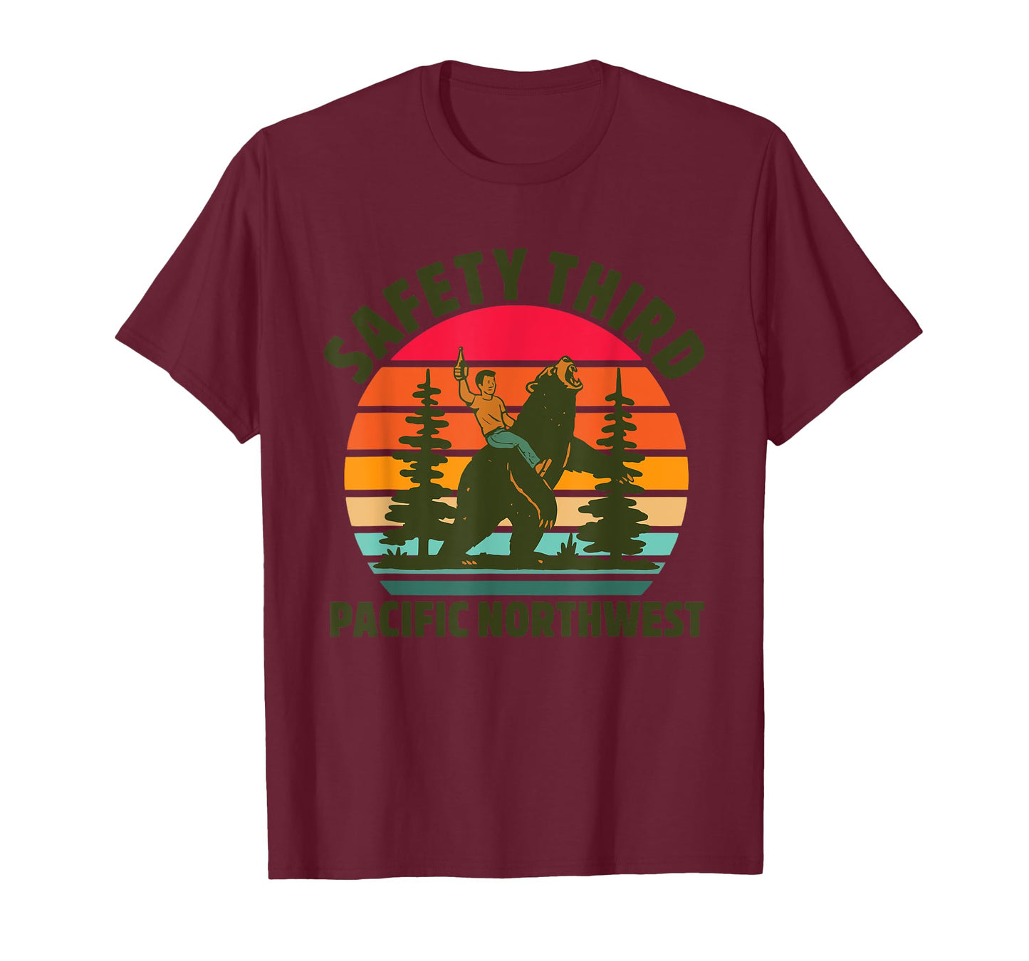 Safety Third Pacific Northwest Vintage Design T-Shirt