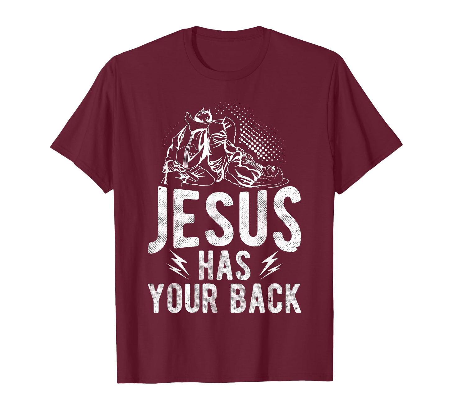 Christian Jiu Jitsu Apparel JESUS HAS YOUR BACK Christian Jiu Jitsu T-Shirt - Unisex-Adults, Black, Small, Short Sleeve, T-Shirt