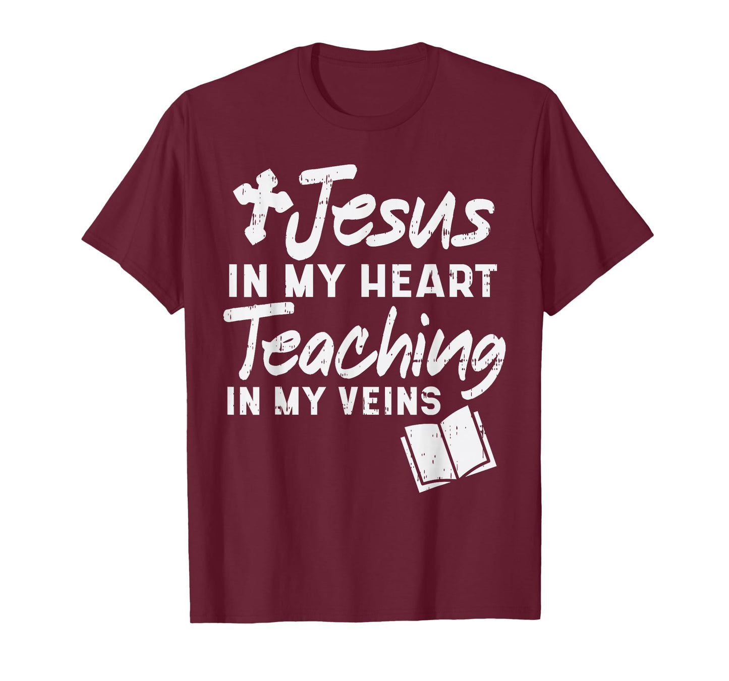 Jesus Heart Teaching Veins Teacher God Faith Christian Gift T-Shirt