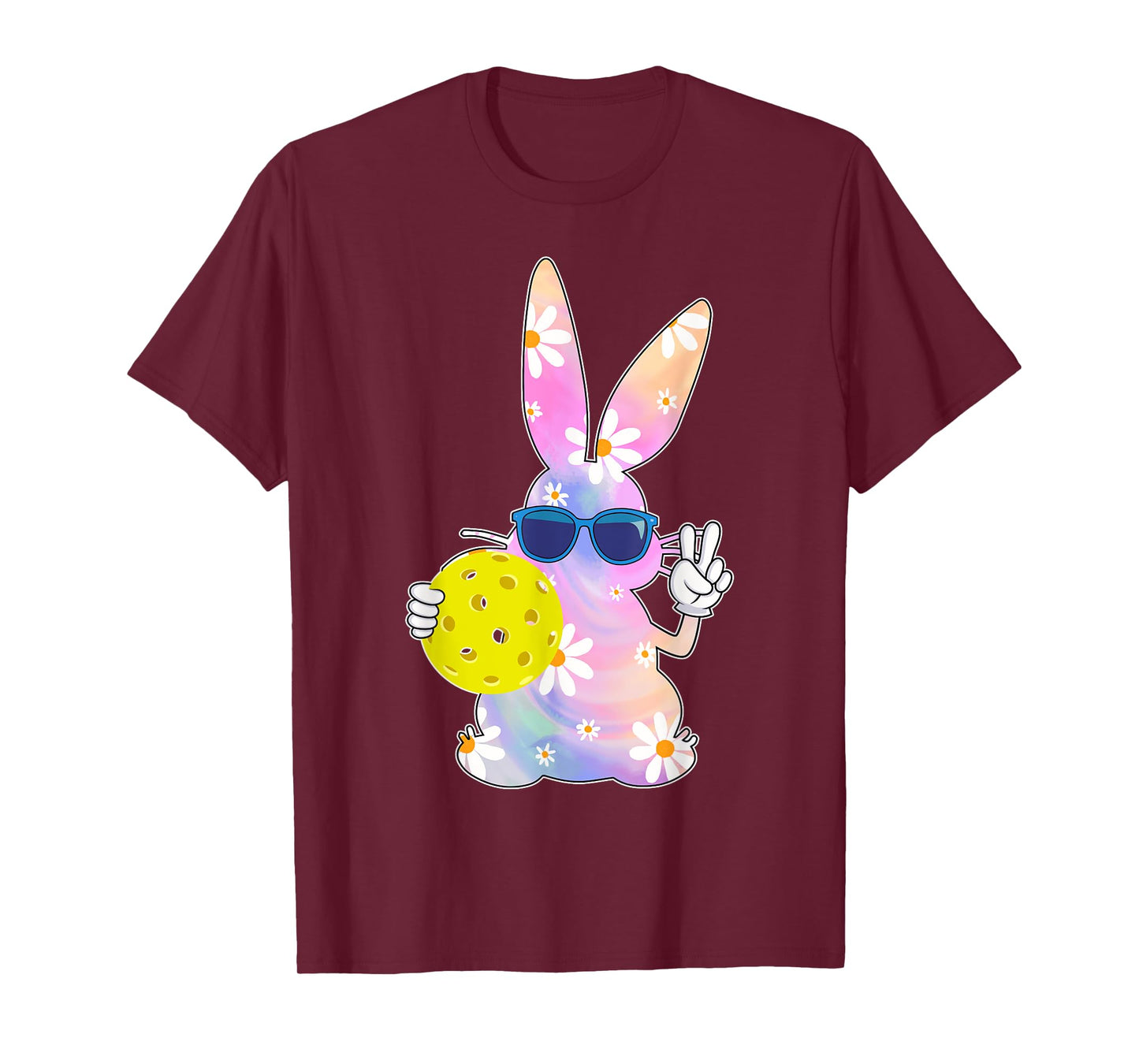 Groovy Cute Easter Bunny Pickleball Easter Day Boys Girls T-Shirt