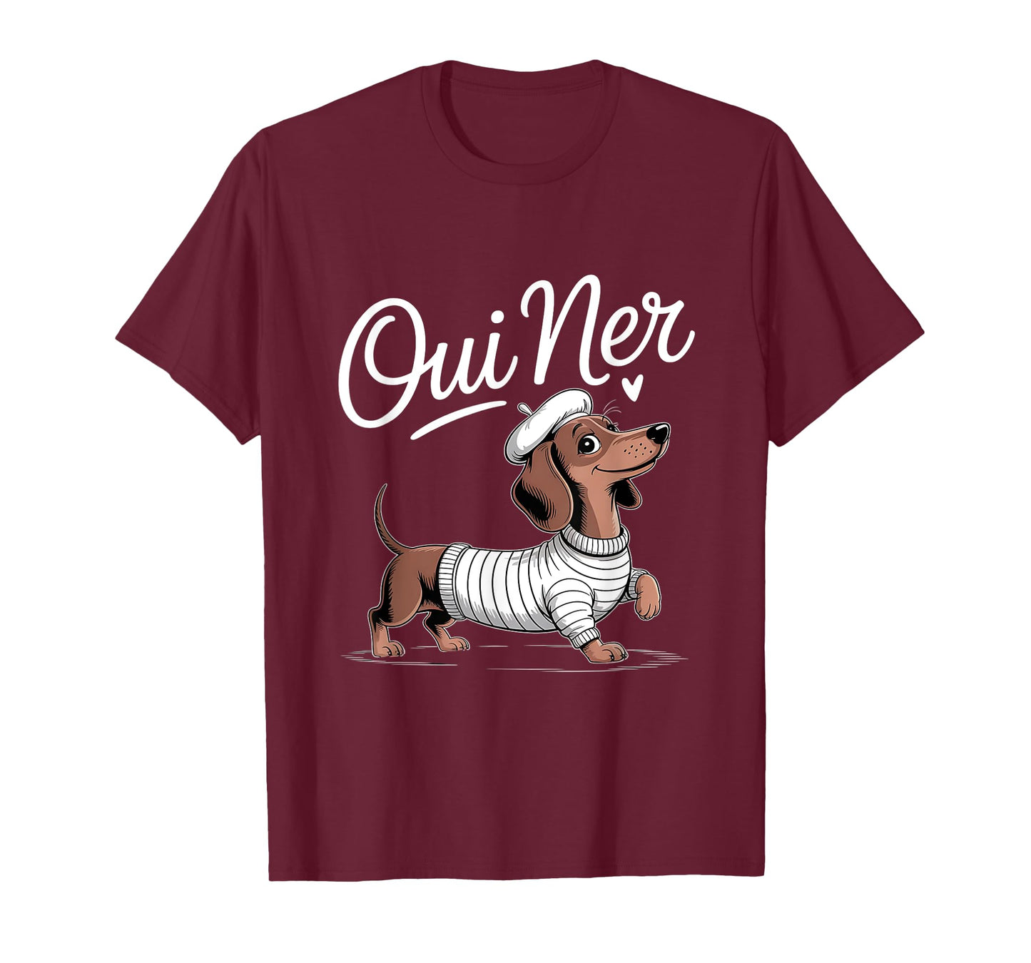 Oui Ner Dachshund Wiener Dog Funny French Humor T-Shirt