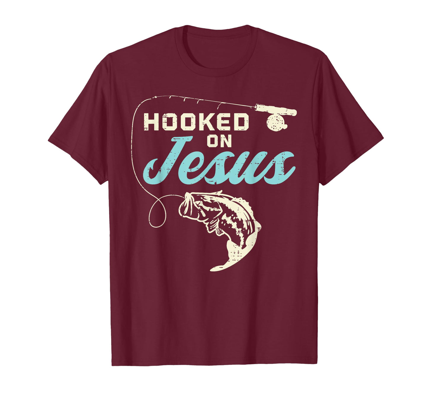 Hook On Jesus Bass Fishing Christian Religious God Gift T-Shirt