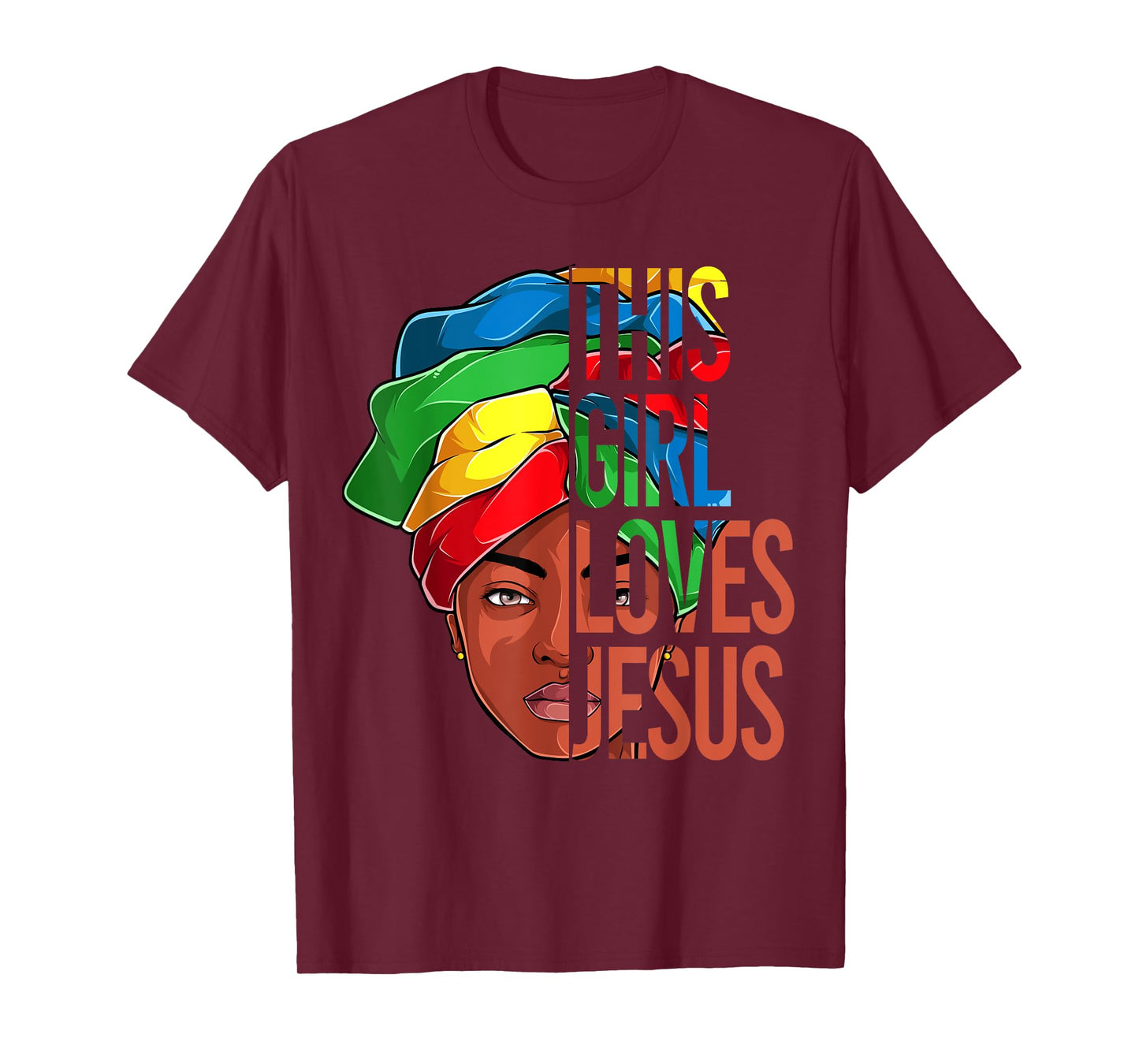 African American Apparel, Girl loves Jesus Christian Black T-Shirt