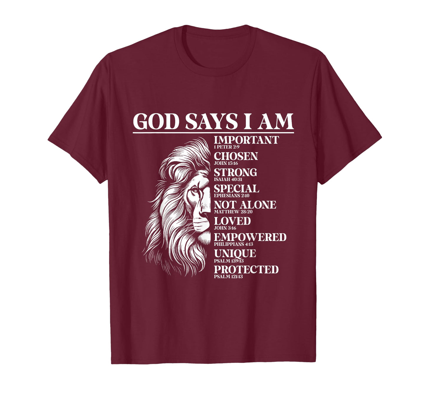 Faith Religious Lion God Says I Am Important T-Shirt