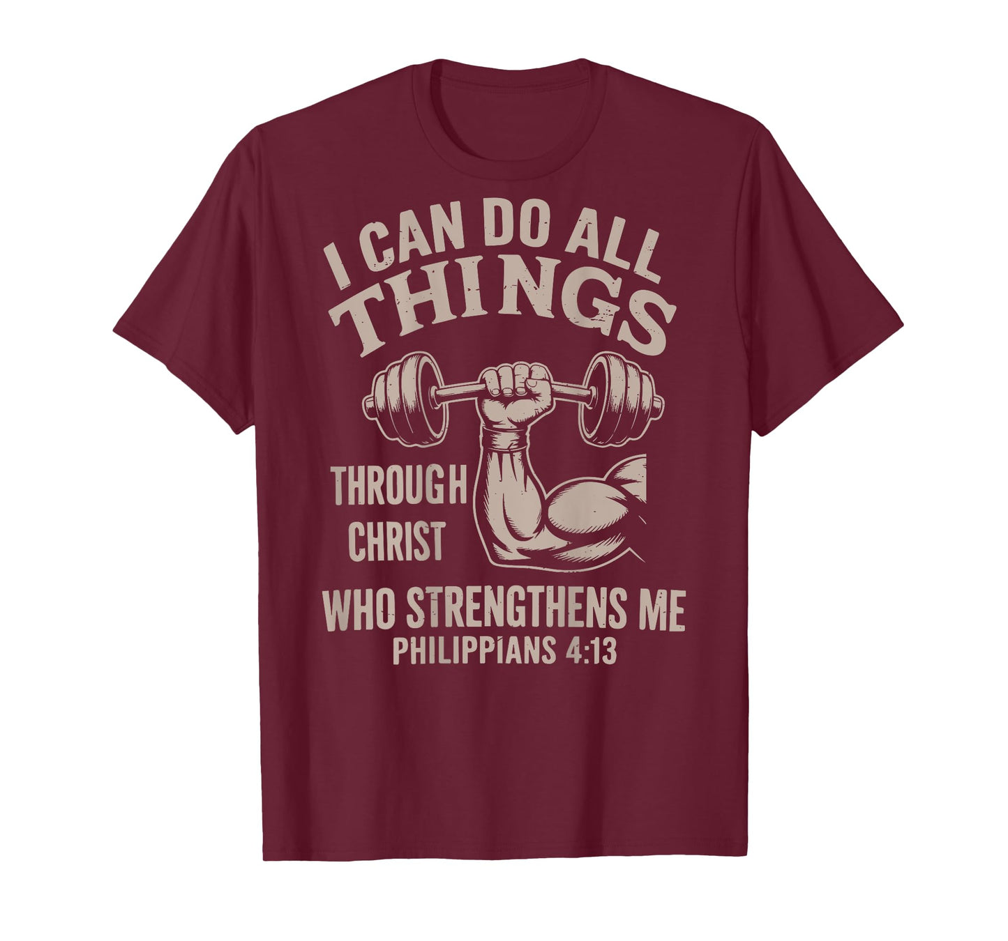 Can Do All Things Funny Christian Workout Gym Weightlifting T-Shirt