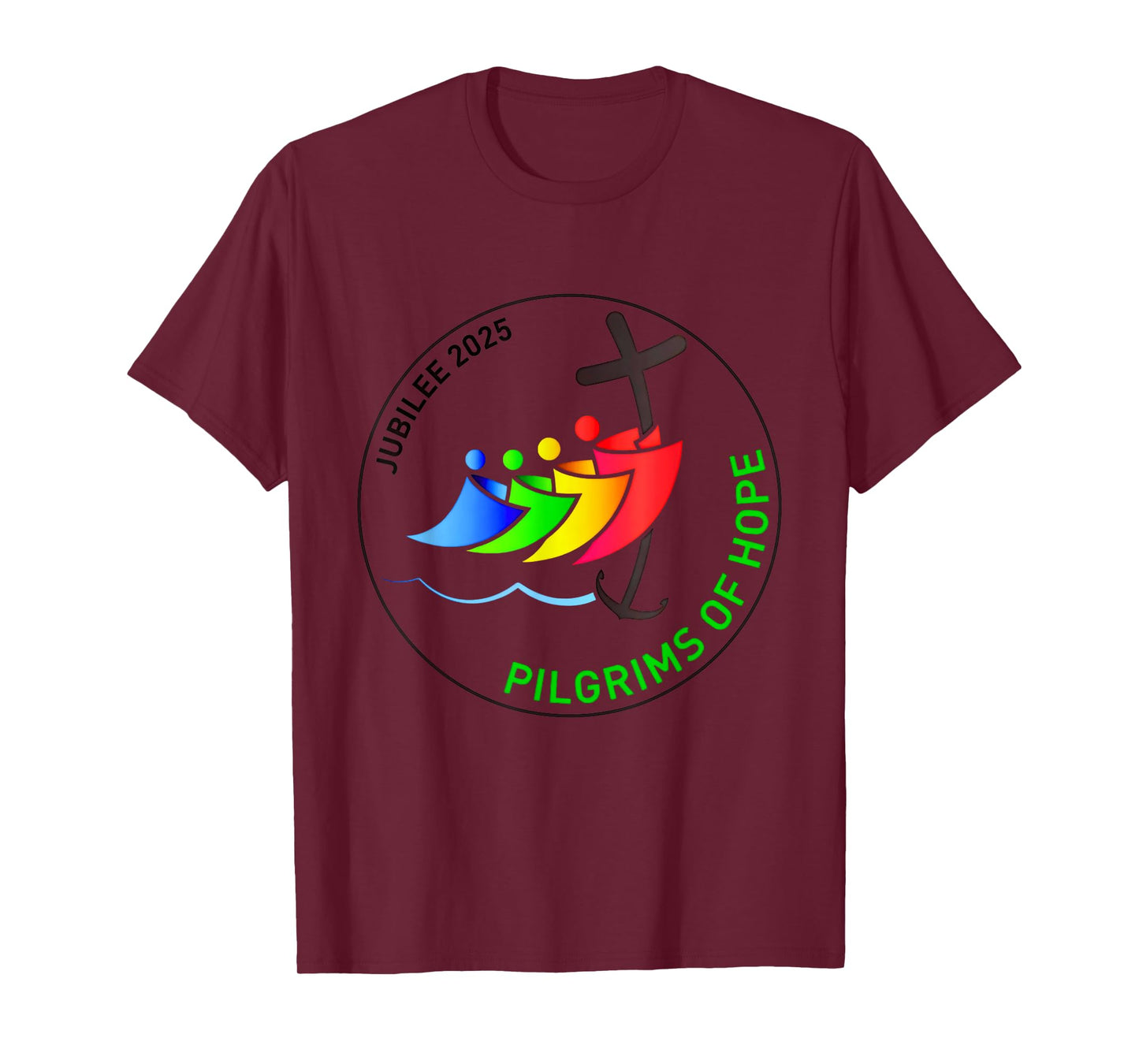 Catholic Jubilee 2025 Stained Glass Pilgrims Of Hope T-Shirt