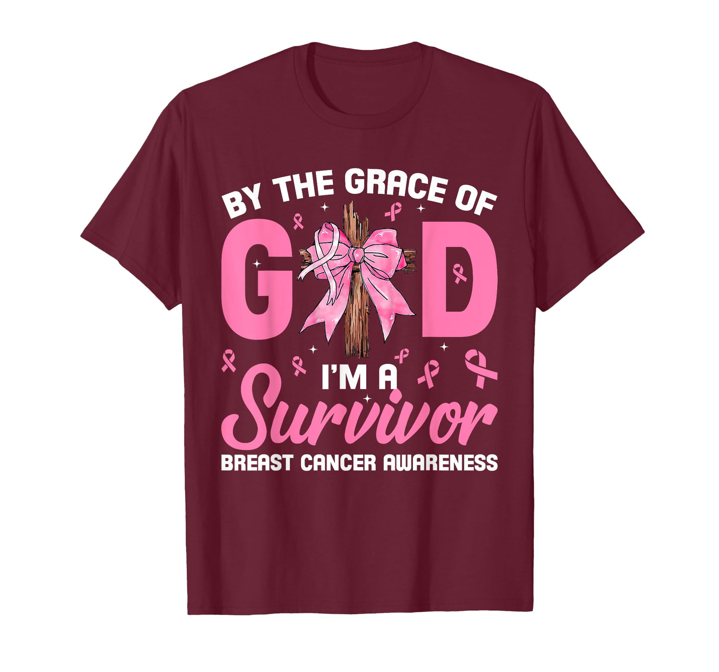 by The Grace of God Survivor Breast Cancer Awareness Gift T-Shirt