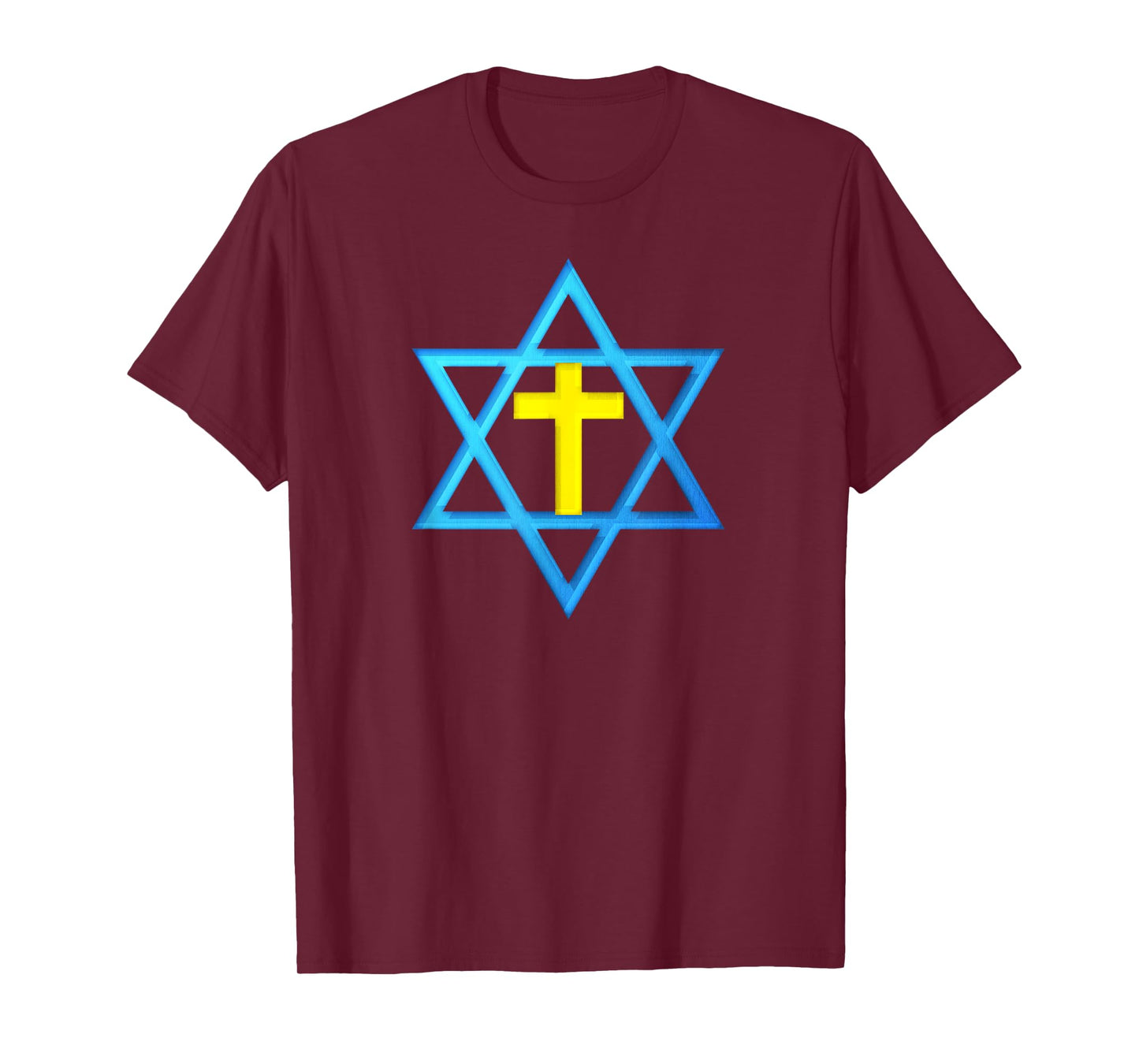 Messianic Star of David with Gold Cross T-Shirt T-Shirt