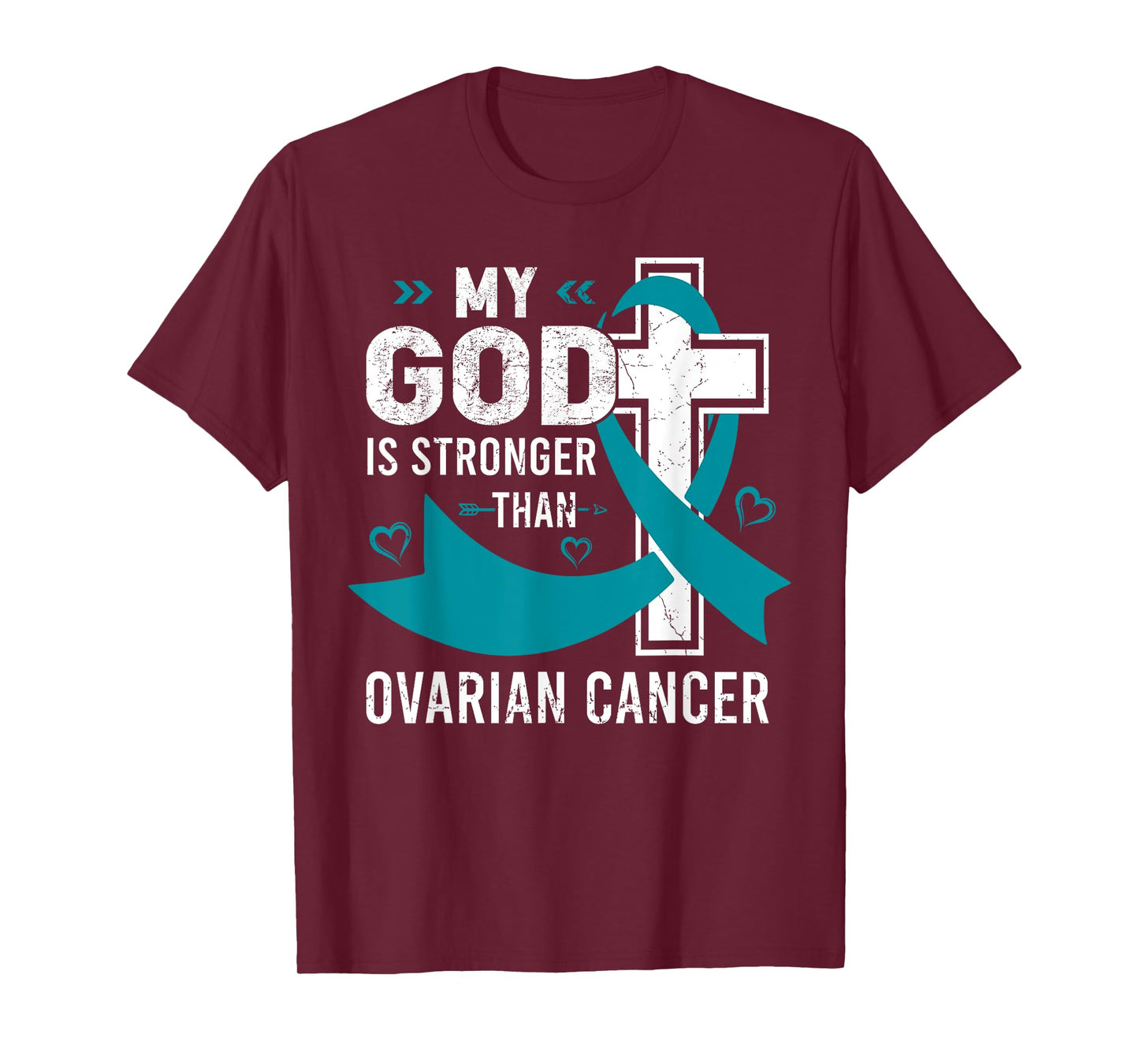 My God Is Stronger Than Ovarian Cancer Awareness Warriors T-Shirt