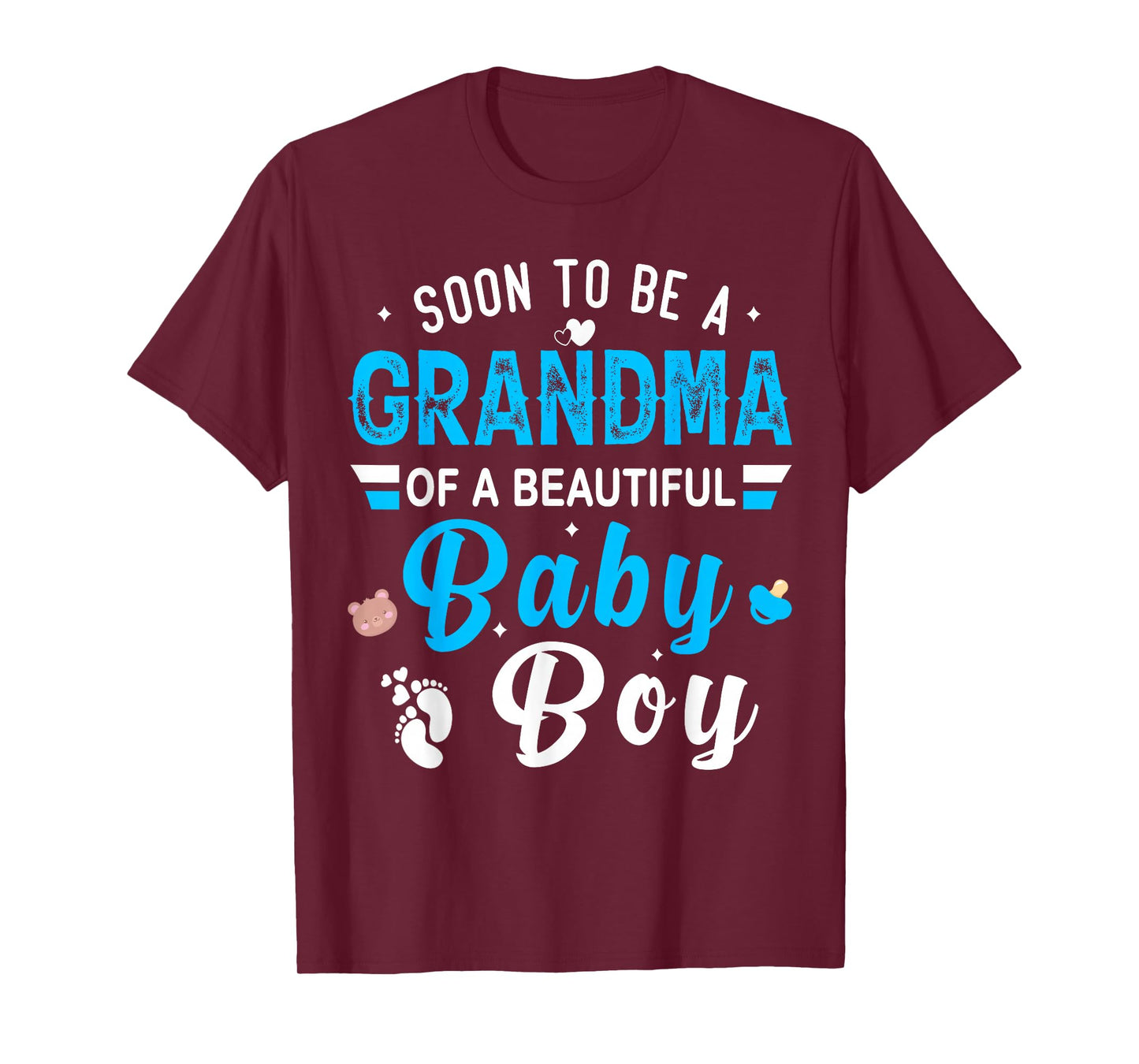 Soon to Be Grandma of a Beautiful Baby Boy gender reveal T-Shirt
