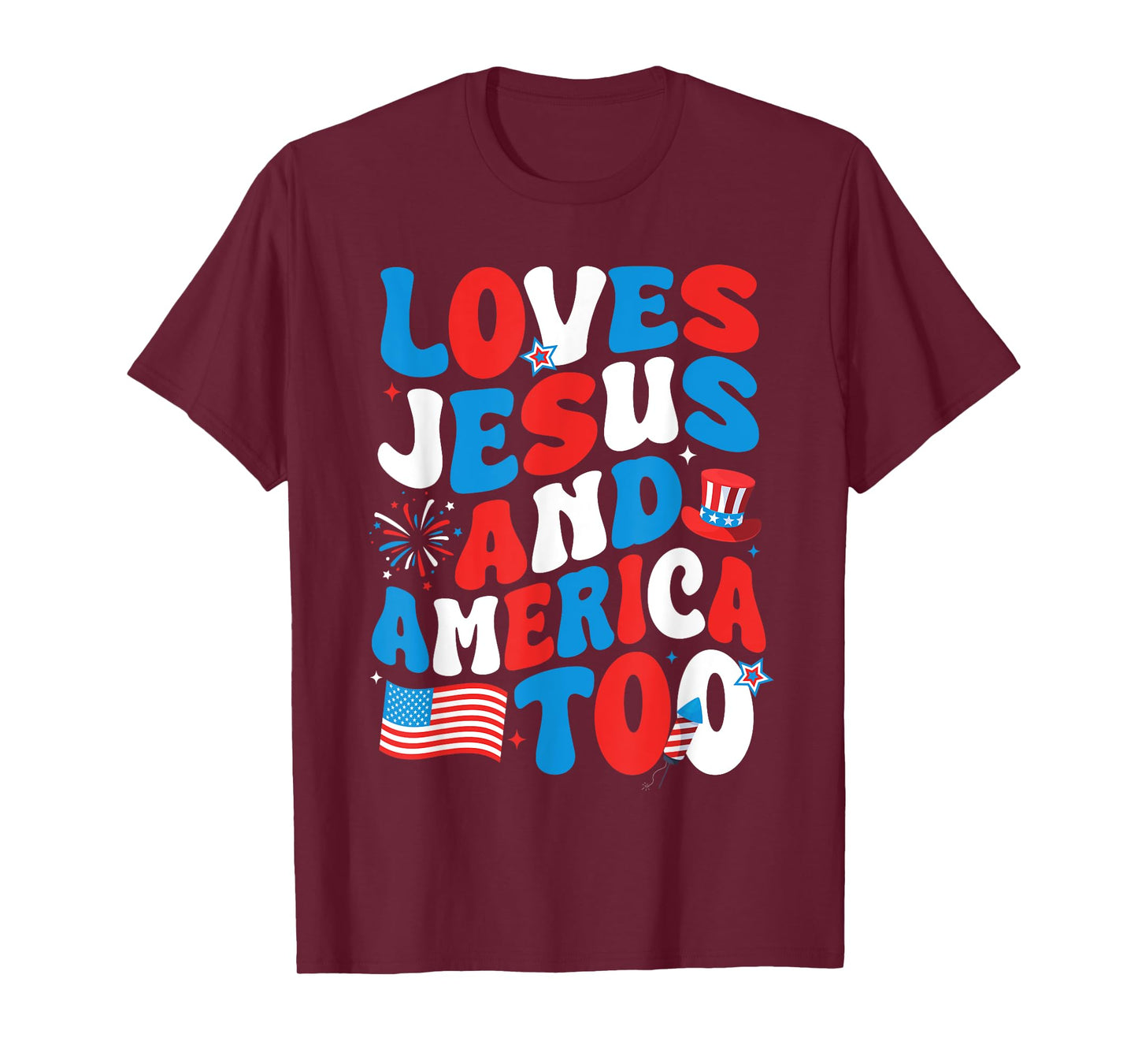 Patriotic Apparel: Loves god, America Too, Perfect for July T-Shirt