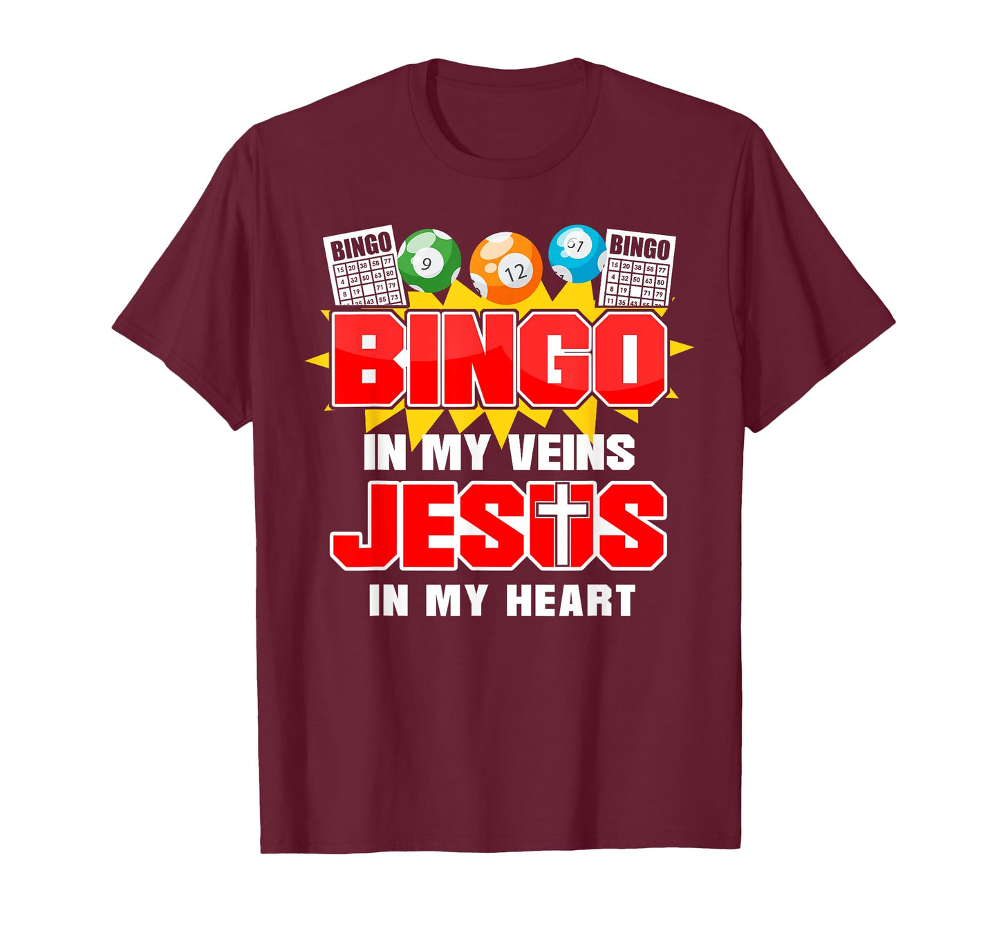Bingo Player Jesus Faith Christian Bingo In My Veins Jesus T-Shirt