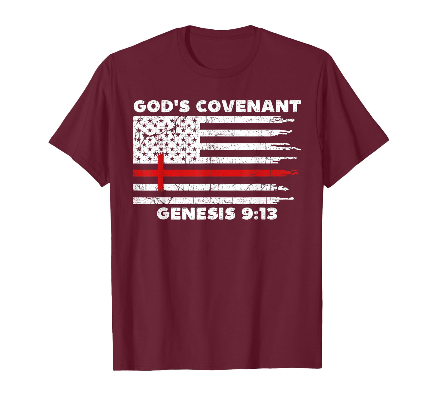 Gods Covenant Rainbow Genesis 9 13 Jesus Cross Bible Quote T-Shirt