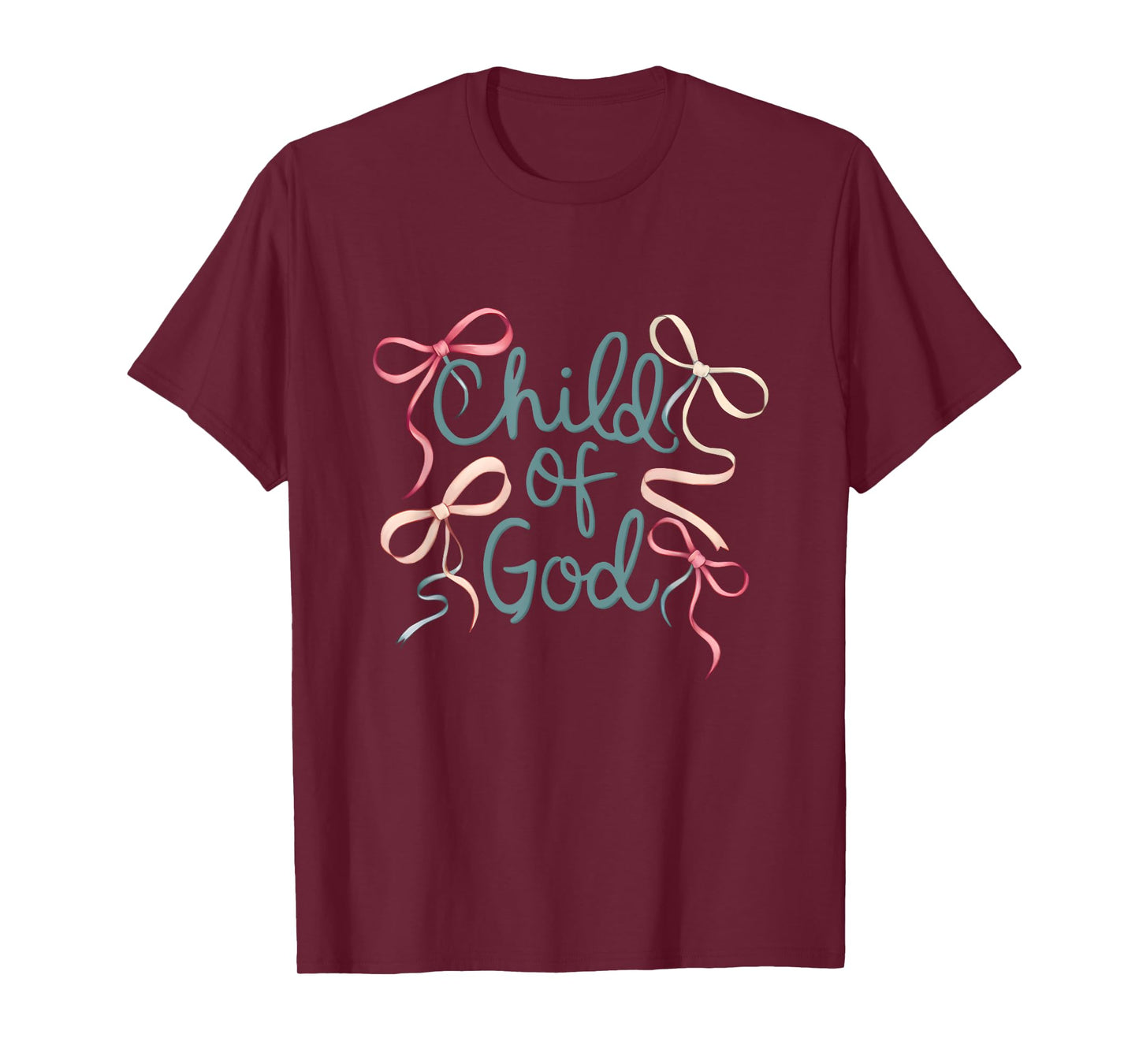 Child Of God Christian Coquette Bow Bible Verse Girly Women T-Shirt