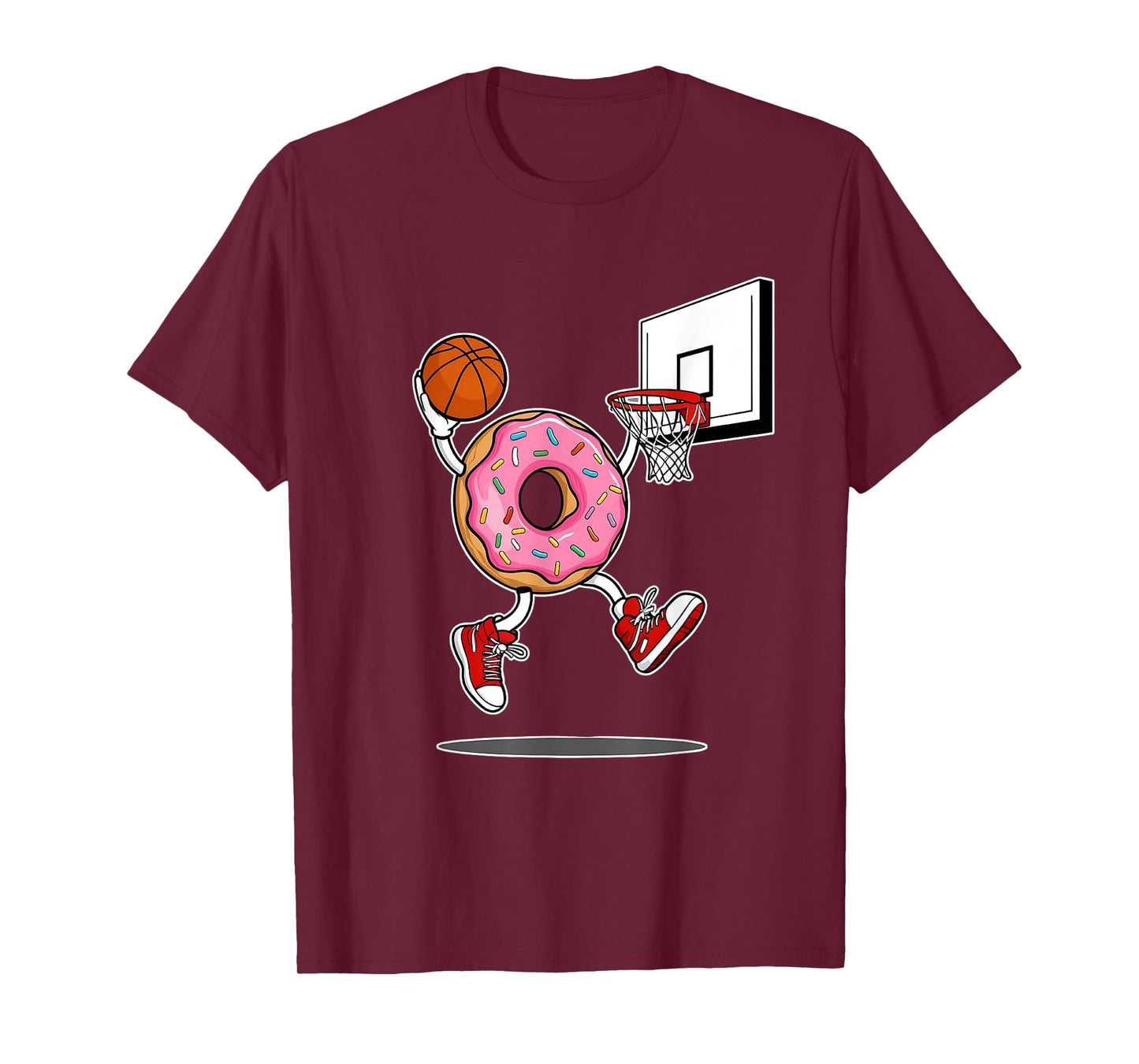 Donut Dunking Basketball Funny Food Sports design T-Shirt