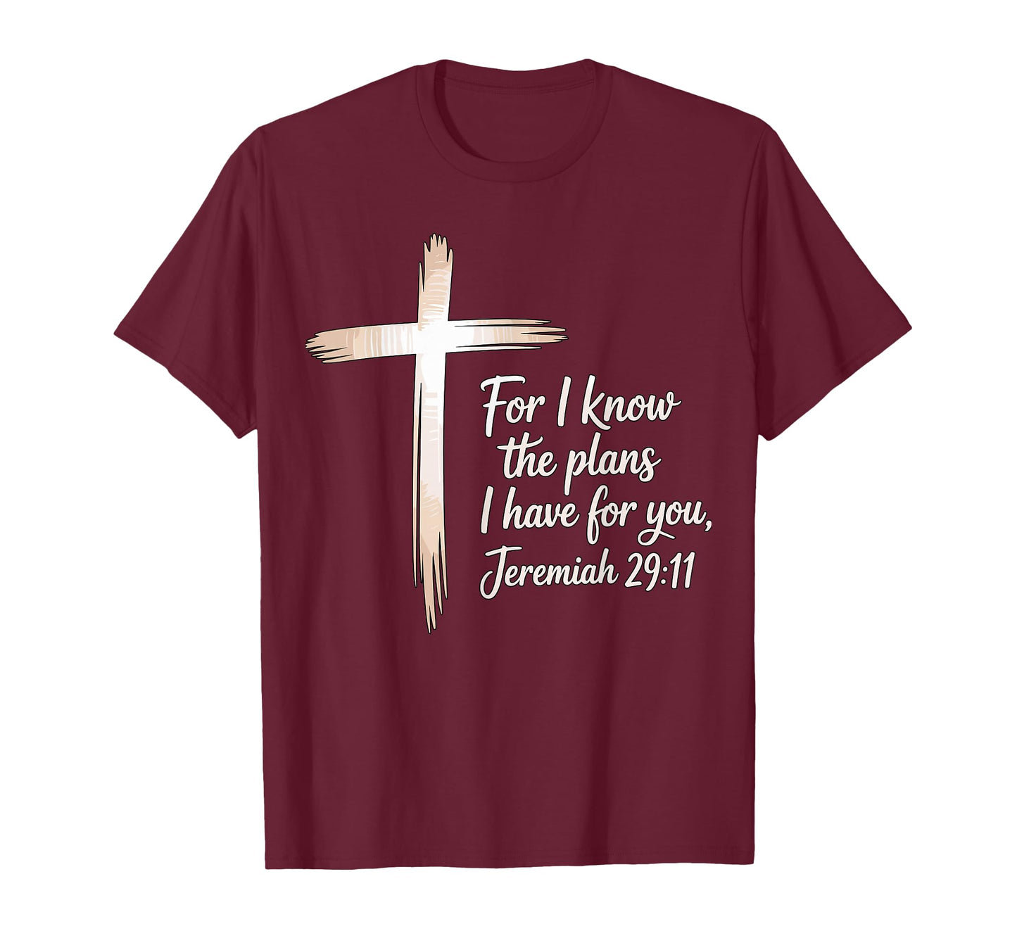 Jeremiah 29-11 Bible Verse Christian Cross Faith T-Shirt