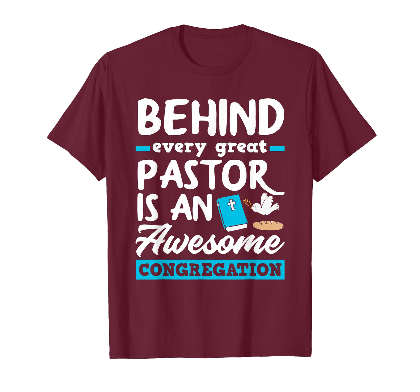 Behind Every Great Pastor Funny Minister Clergy Pastor T-Shirt