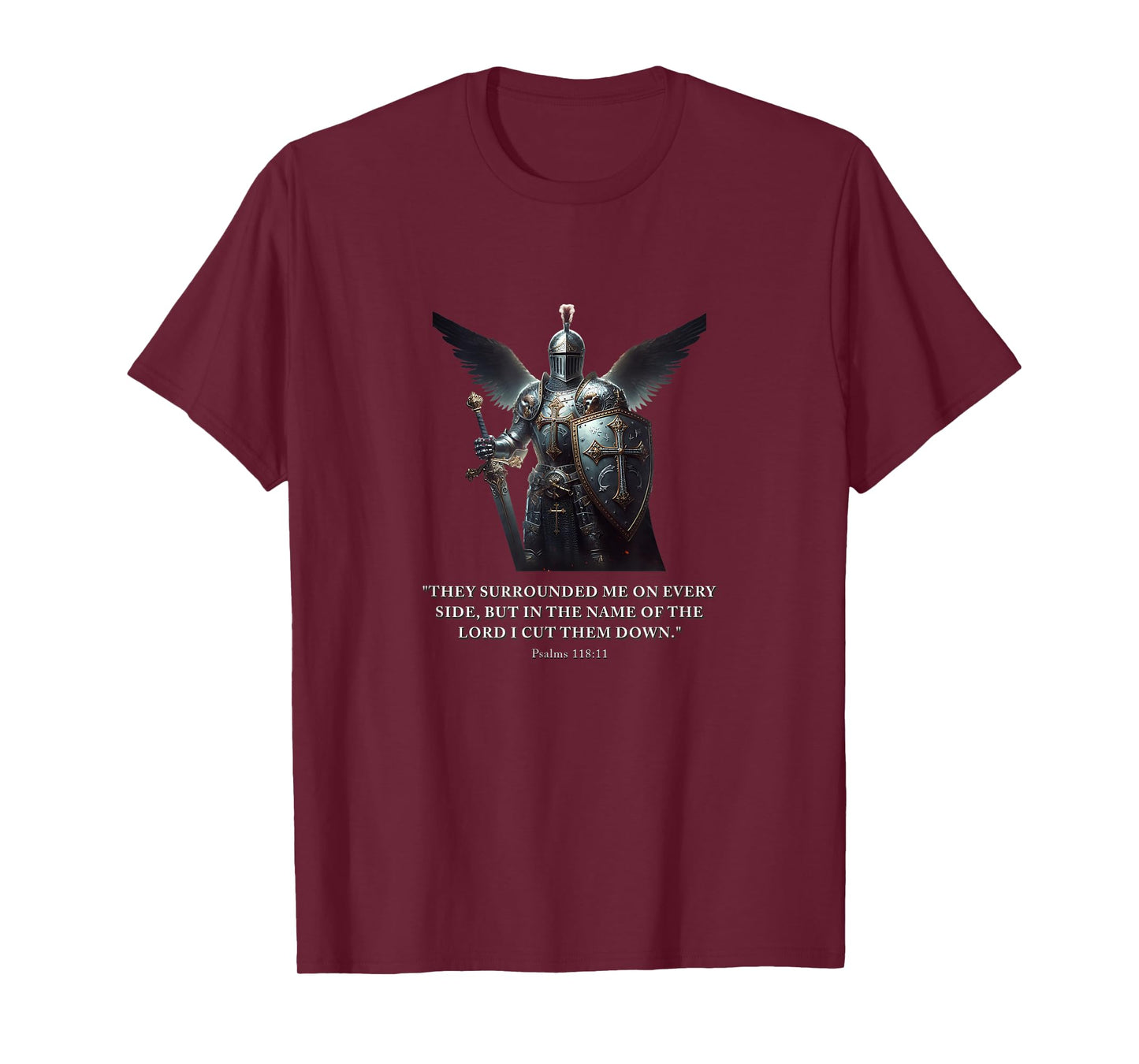 Angel Warrior – Bible Verse Psalm 118:11 Gym Motivation T-Shirt