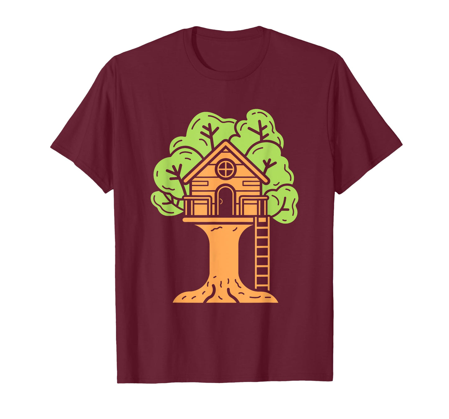 Nature tree house in minimalist trees simple tree house T-Shirt