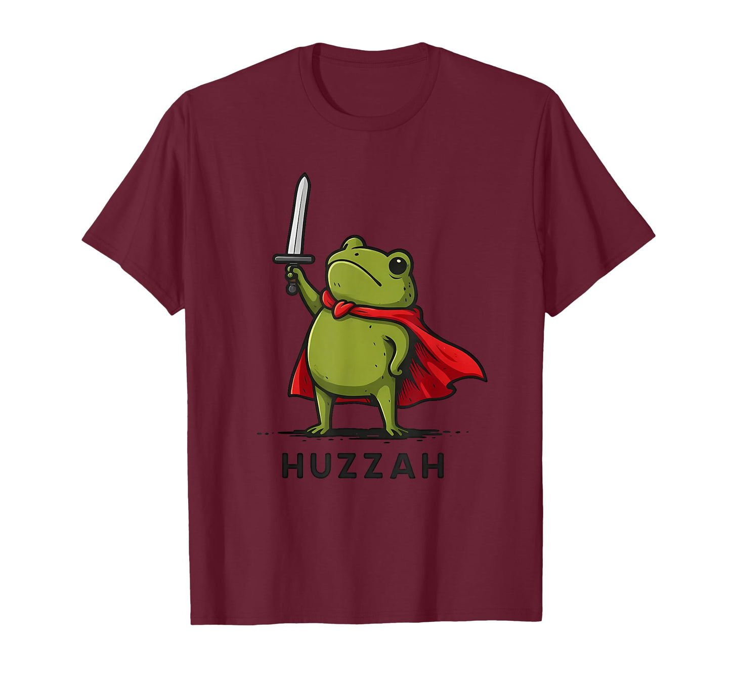 Huzzah Frog Knight Funny Sword Meme Quote T-Shirt