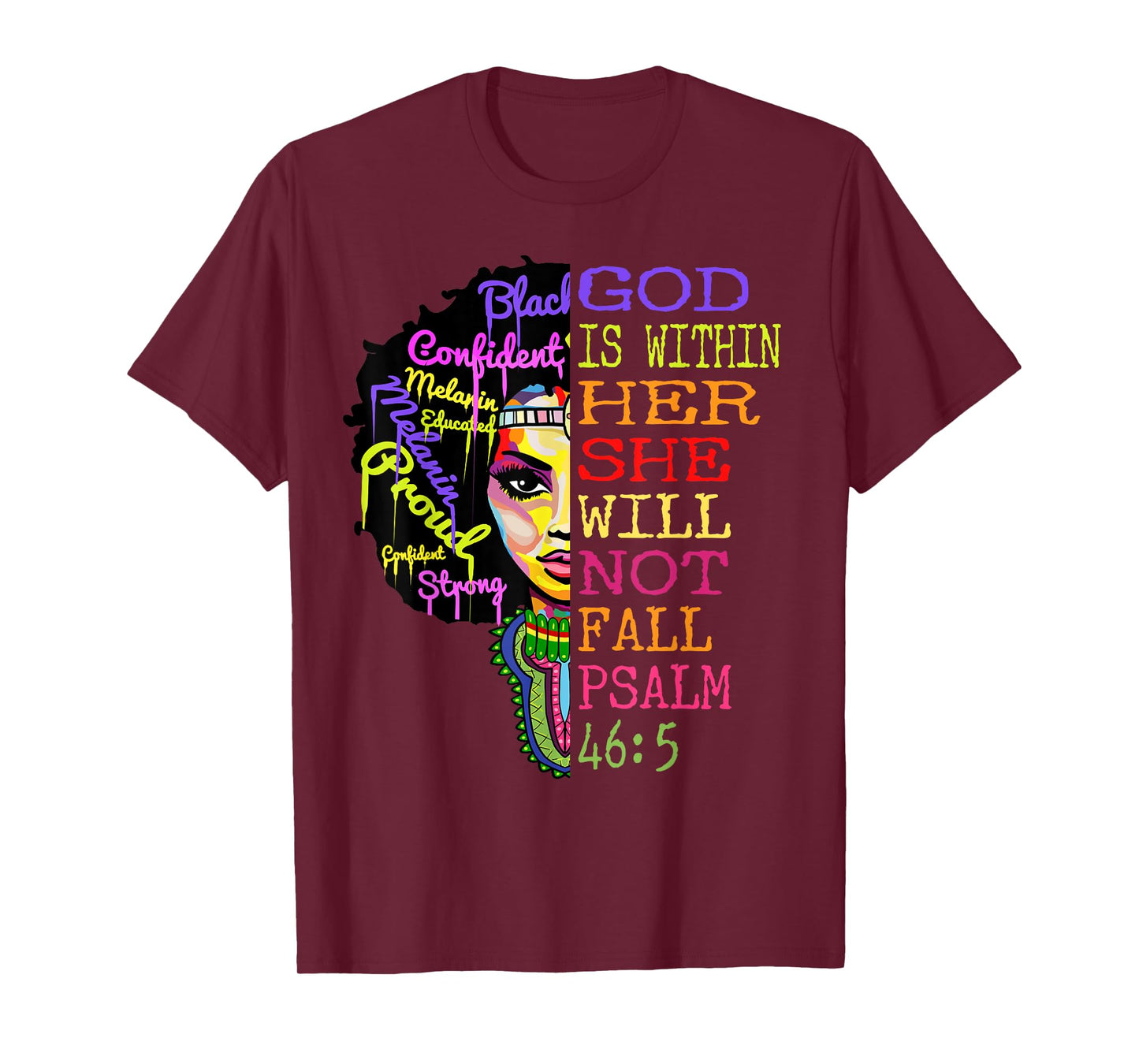God is Within Her She Will Not Fall Christian Inspirational T-Shirt