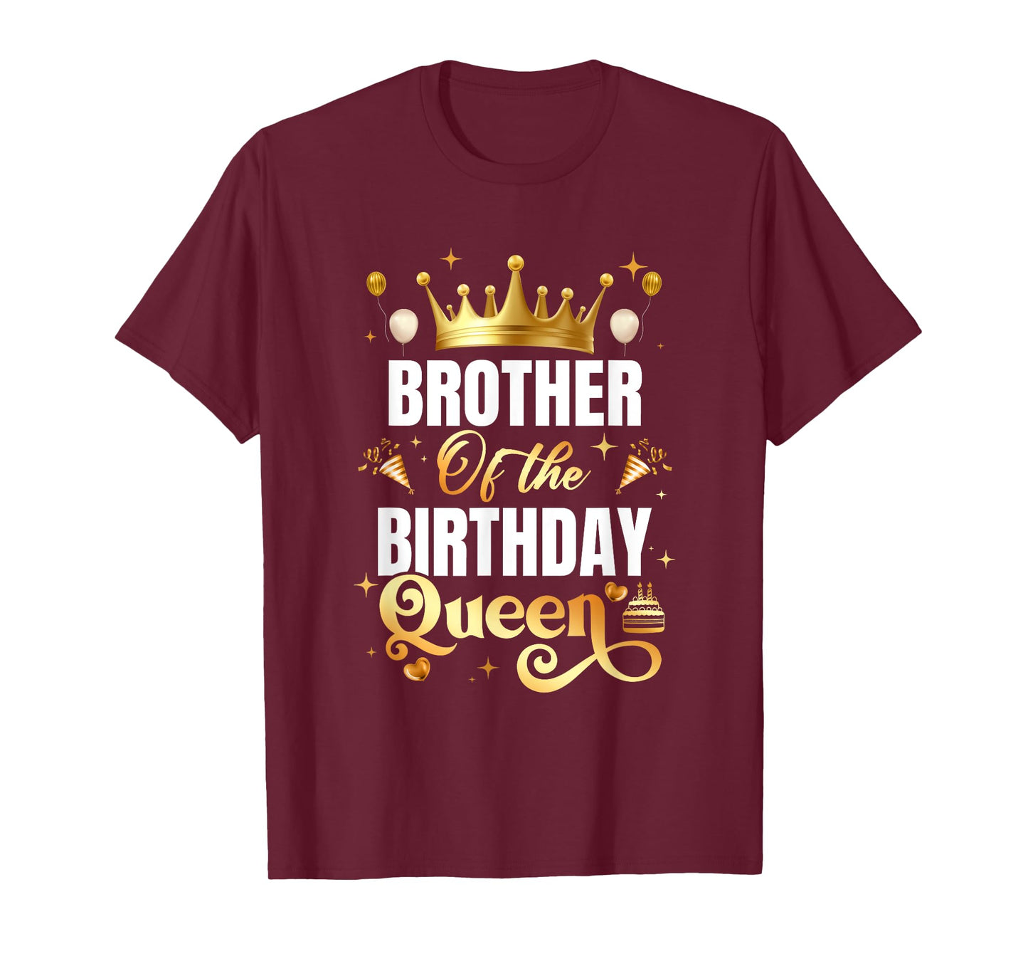 Brother Of The Birthday Queen Funny Matching Birthday Party T-Shirt