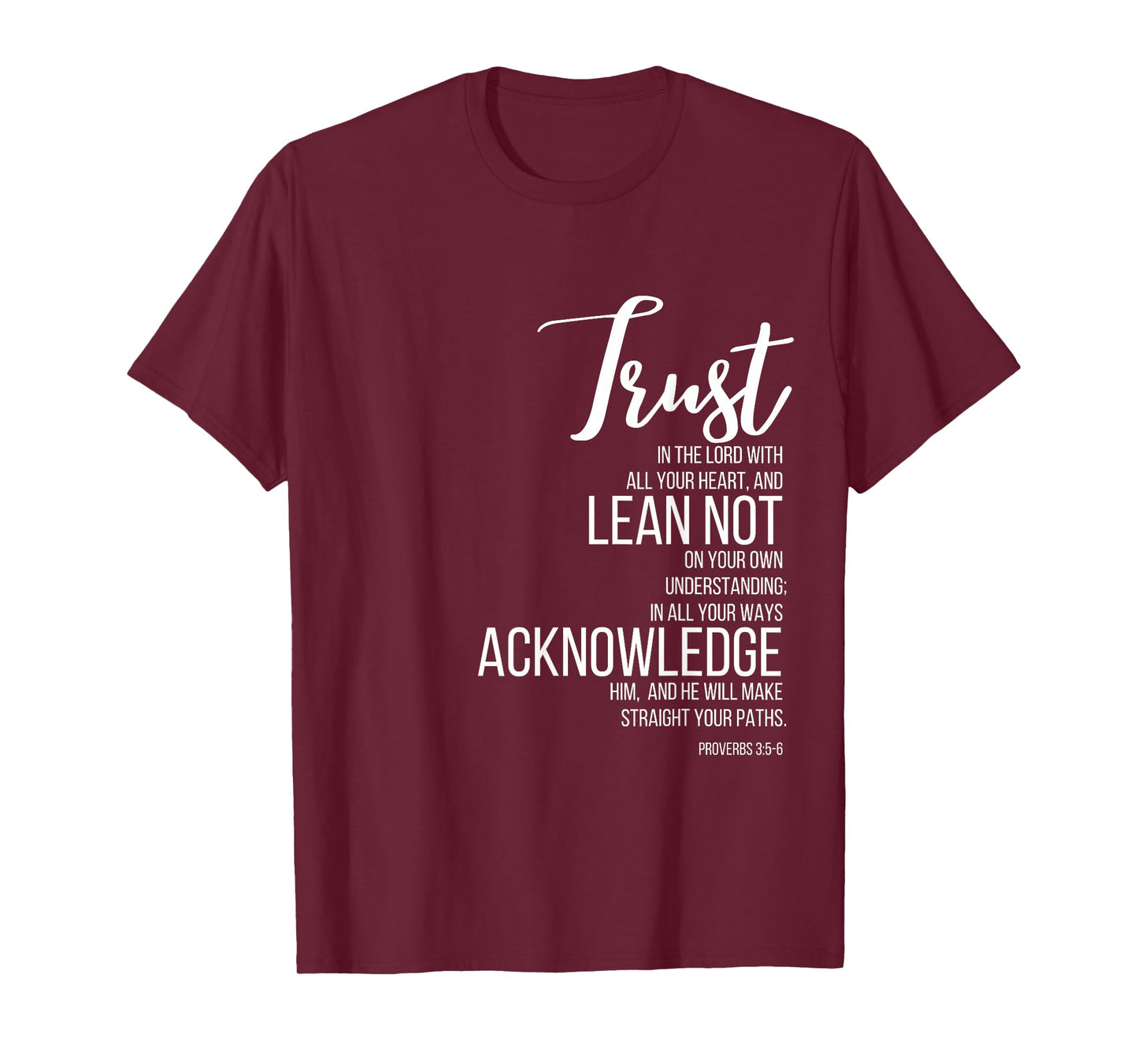 Proverbs 3:5-6 Trust In Lord Scripture With All Your Heart T-Shirt