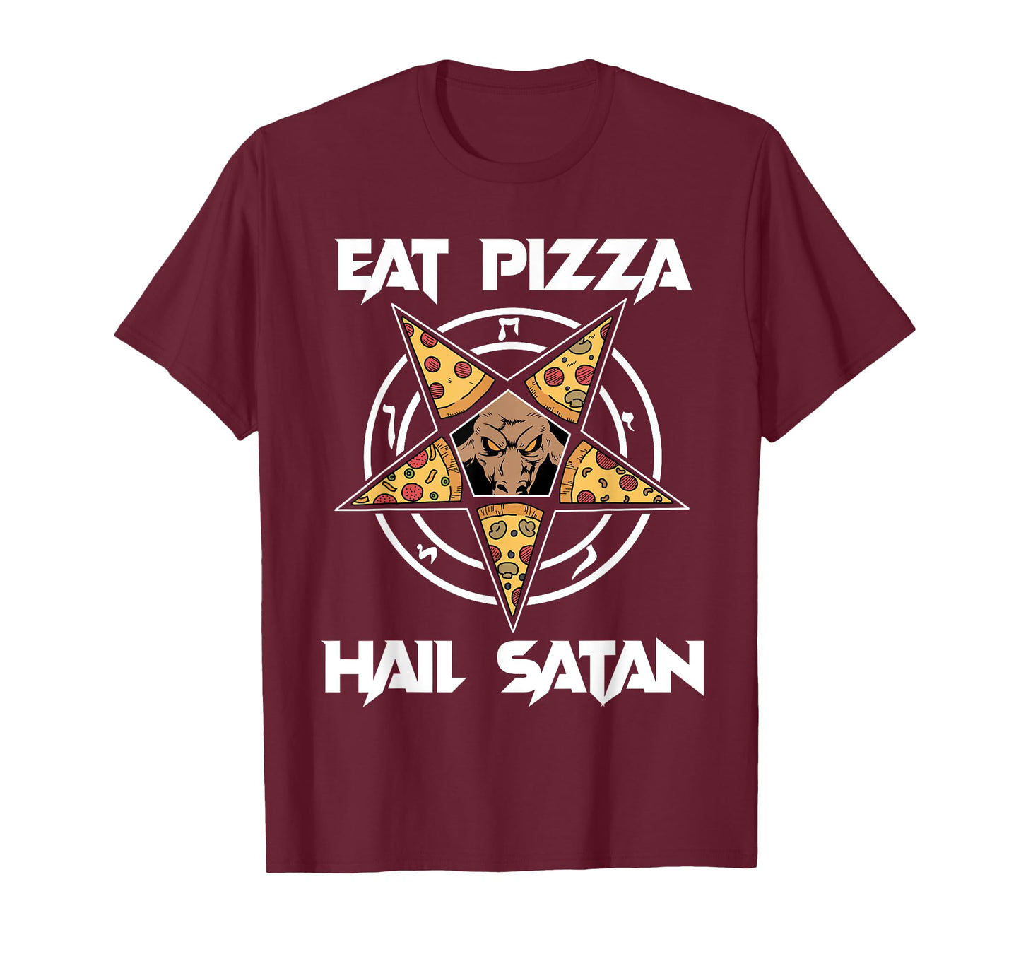 Baphomet Shirt Women Pentagram Tshirt Eat Pizza Hail Satan T-Shirt