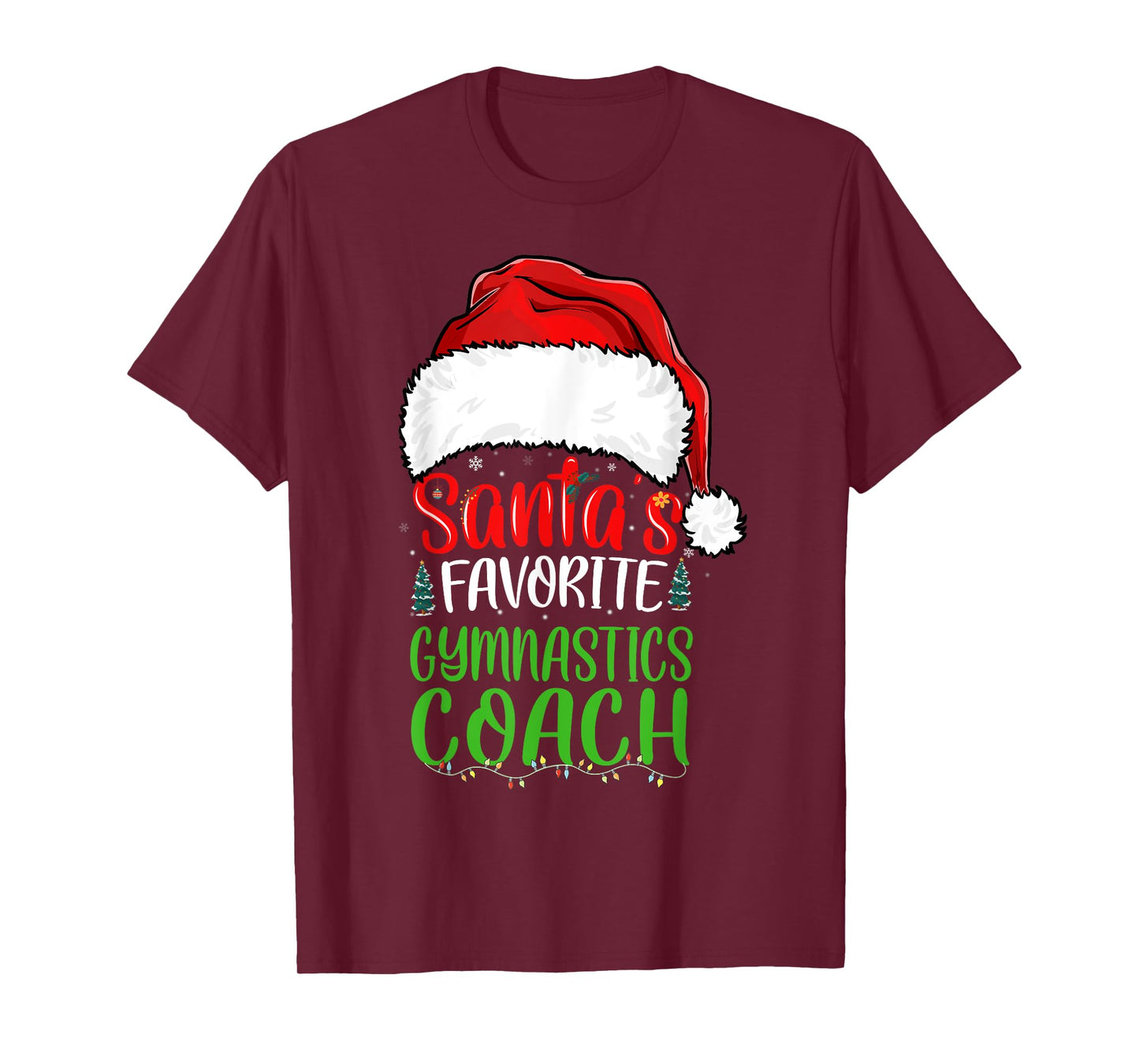 Santa's Favorite Gymnastics Coach Funny Christmas Gymnastics T-Shirt
