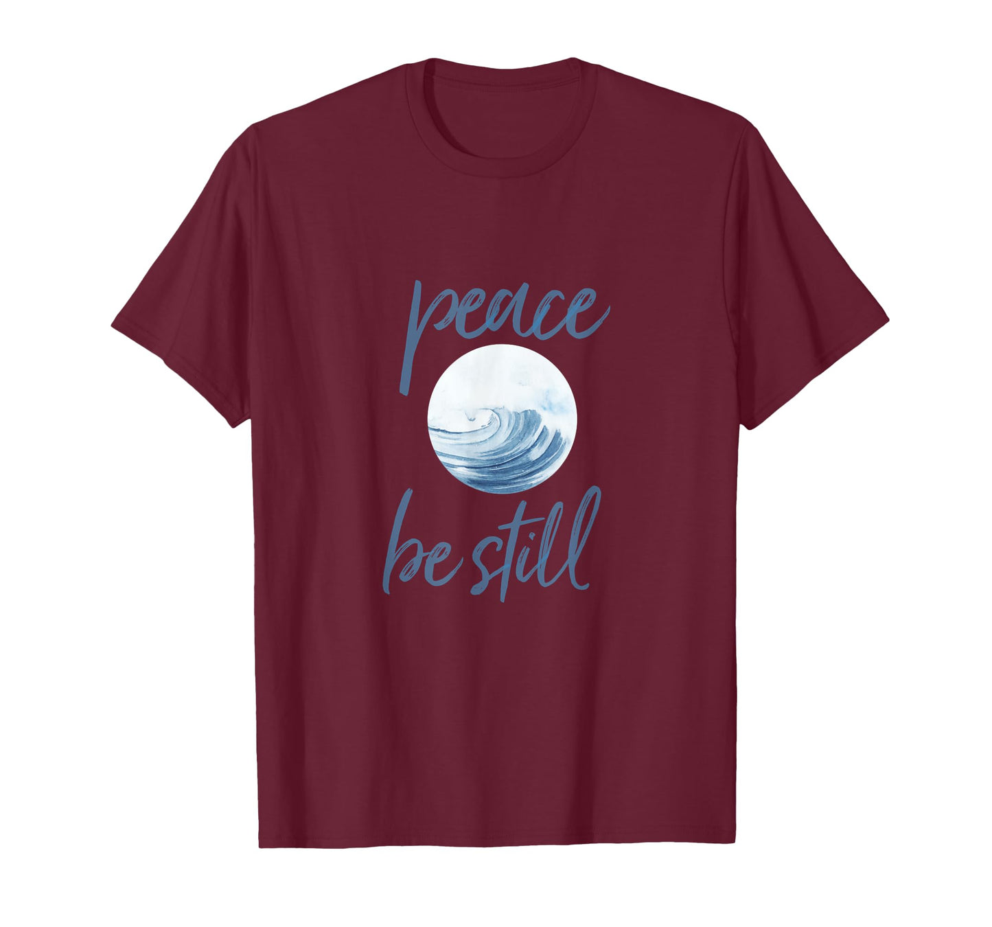 Christian Scripture Peace Be Still Mark 4:39 Ocean Beachwear T-Shirt