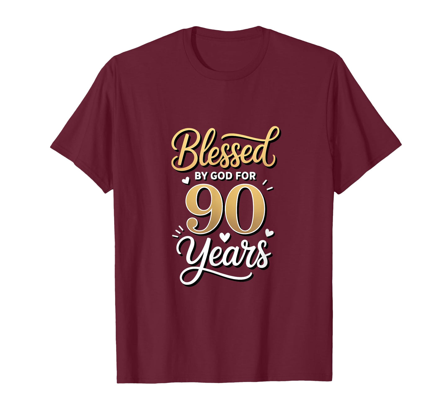 Blessed by God for 90 Years Religious Themed 90th Birthday T-Shirt