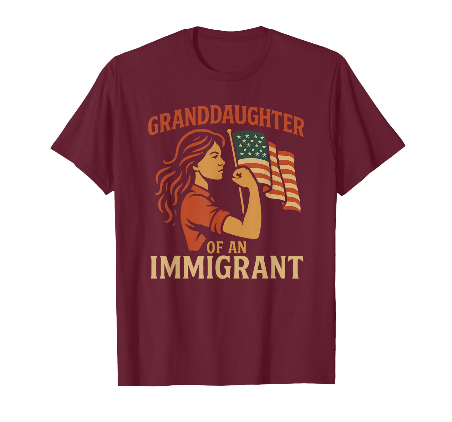 Granddaughter of an Immigrant Vintage American Patriotic USA T-Shirt