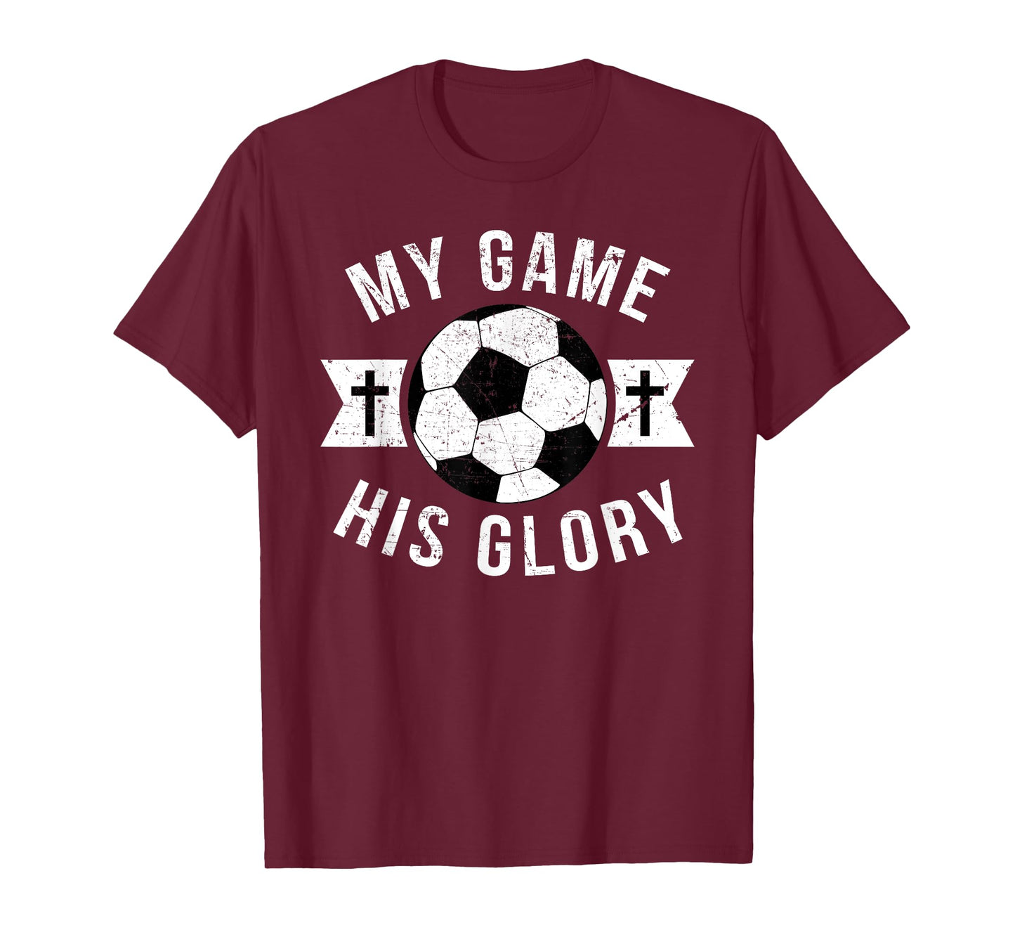 Christian Soccer Gifts Teen Boys Girls Sayings Phrases Cross T-Shirt
