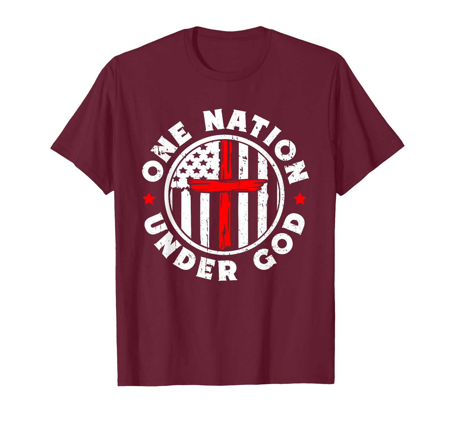 One Nation Under God Jesus Blessed American Flag T-Shirt