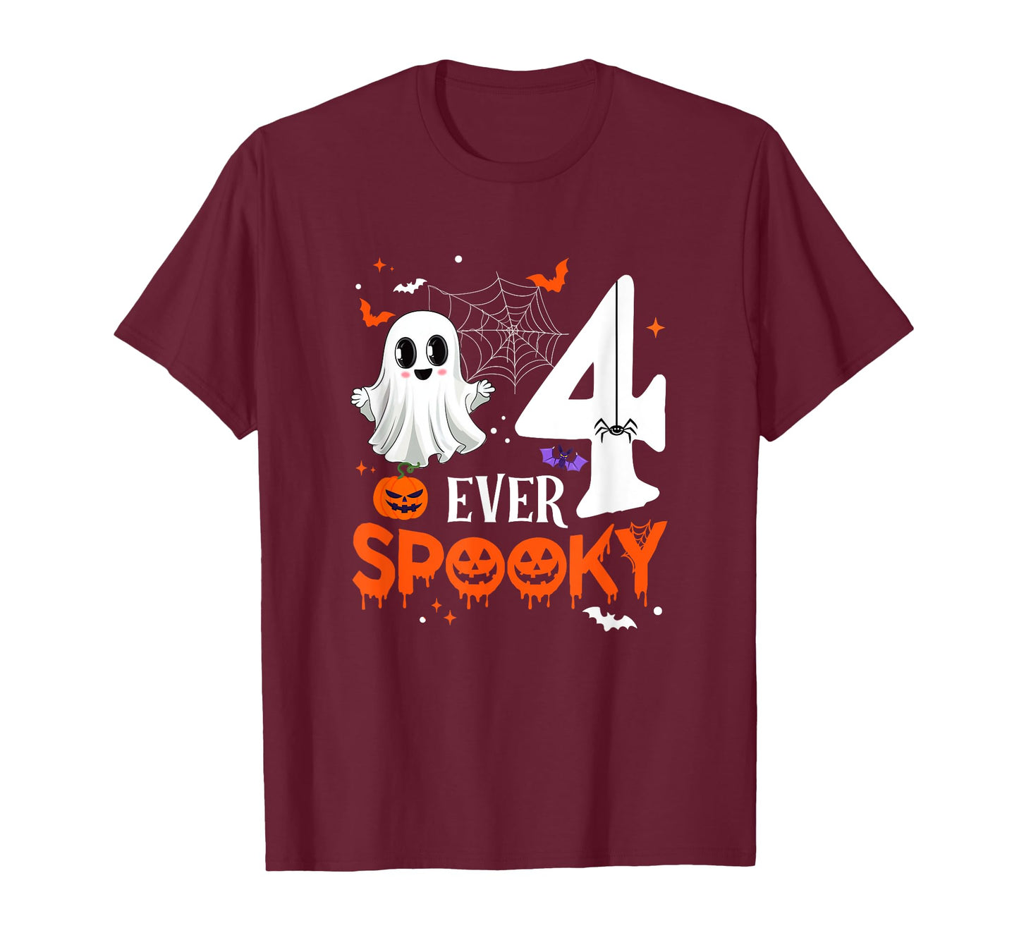 Four Ever Spooky Birthday Decorations Halloween 4Th Birthday T-Shirt