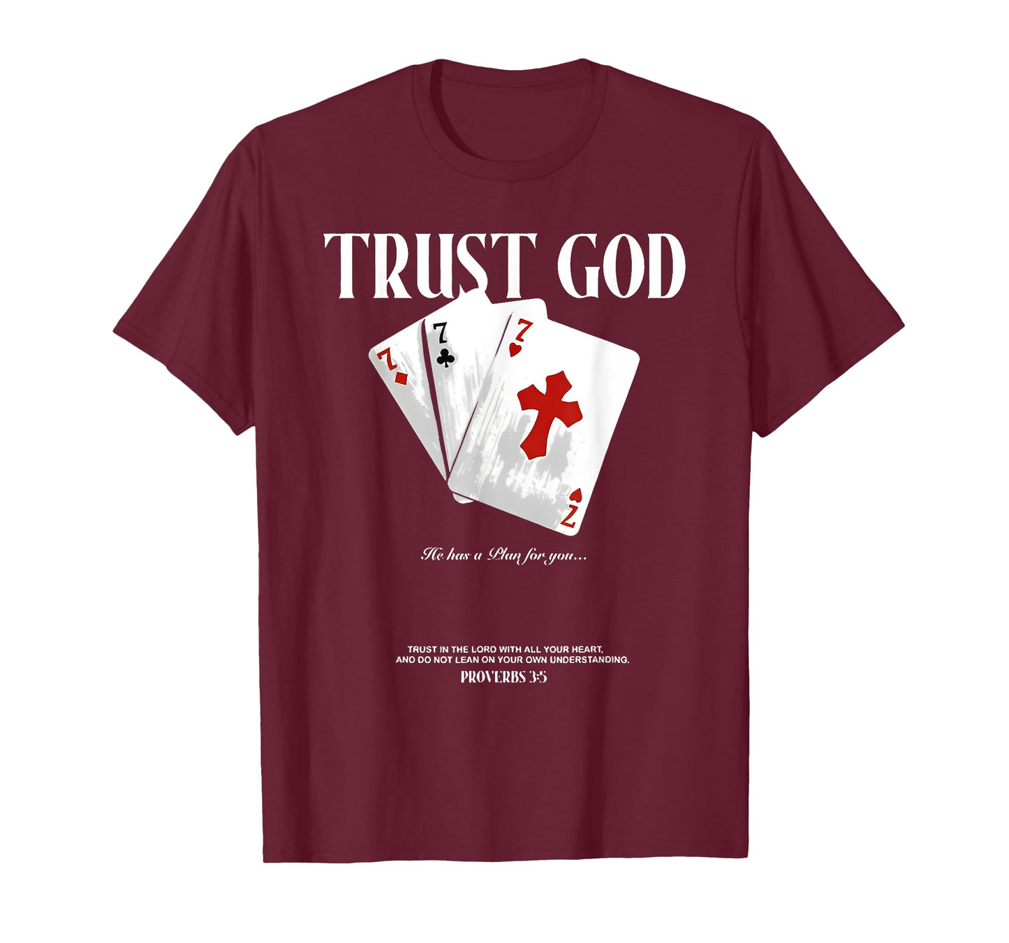 trust god christian playing cards cross costume casino T-Shirt