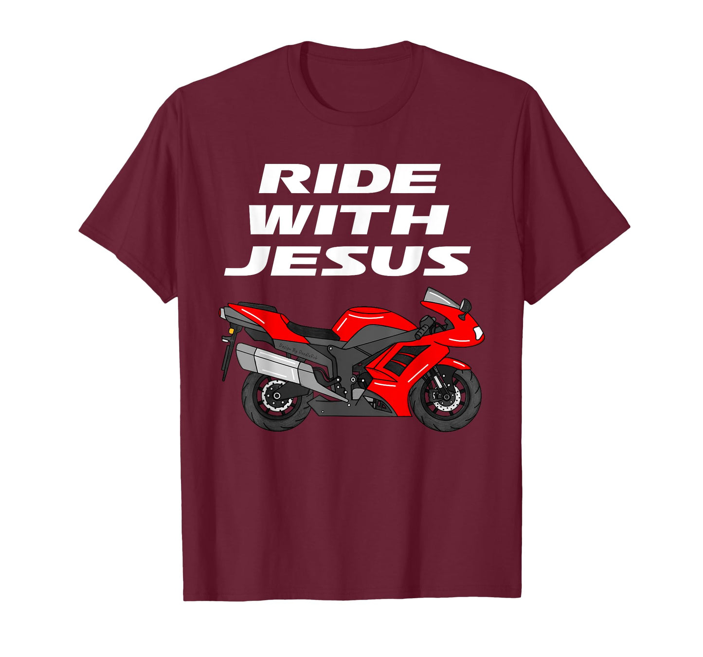 Ride With Jesus, Motorbike Motorcycle Christian Motorcyclist T-Shirt