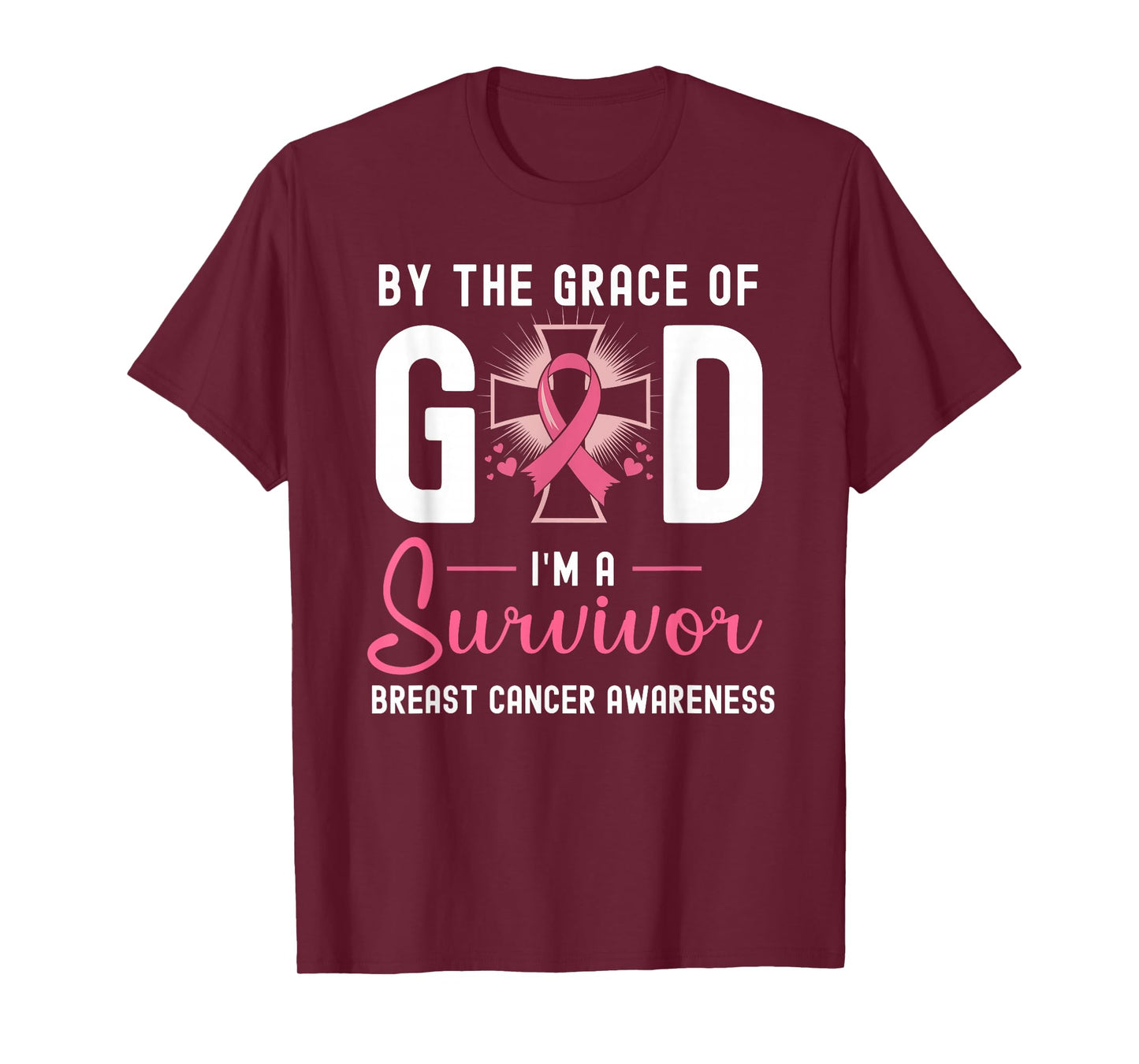 by The Grace God I'm A Survivor Breast Cancer Survivor T-Shirt