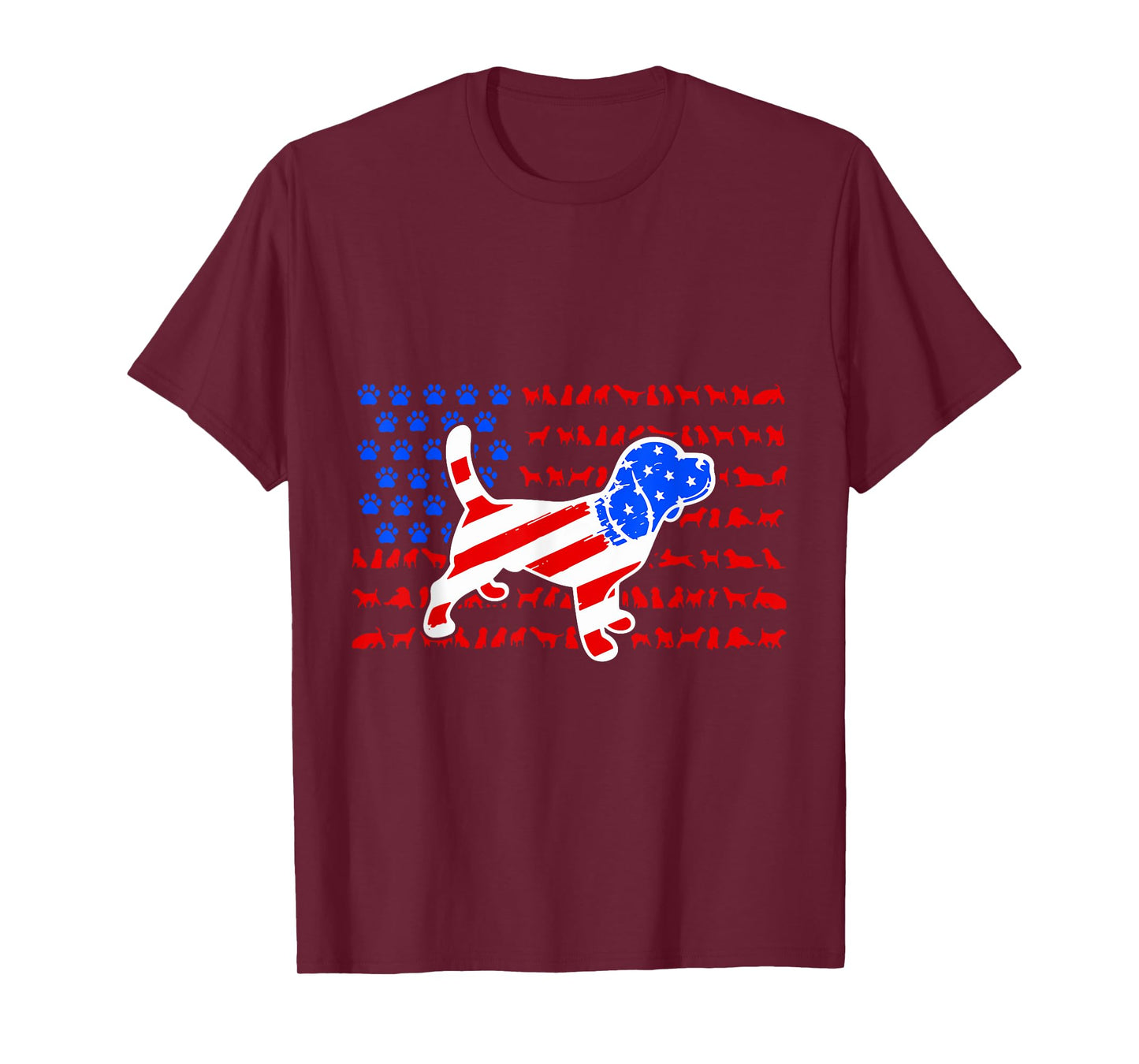 God Bless American Flag Patriotic USA Flag Funny Dogs Lovers T-Shirt
