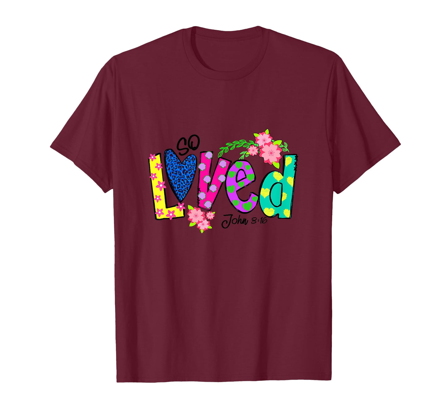 Loved Floral Polka Dots Easter Day Gift Christian Girl Boy T-Shirt