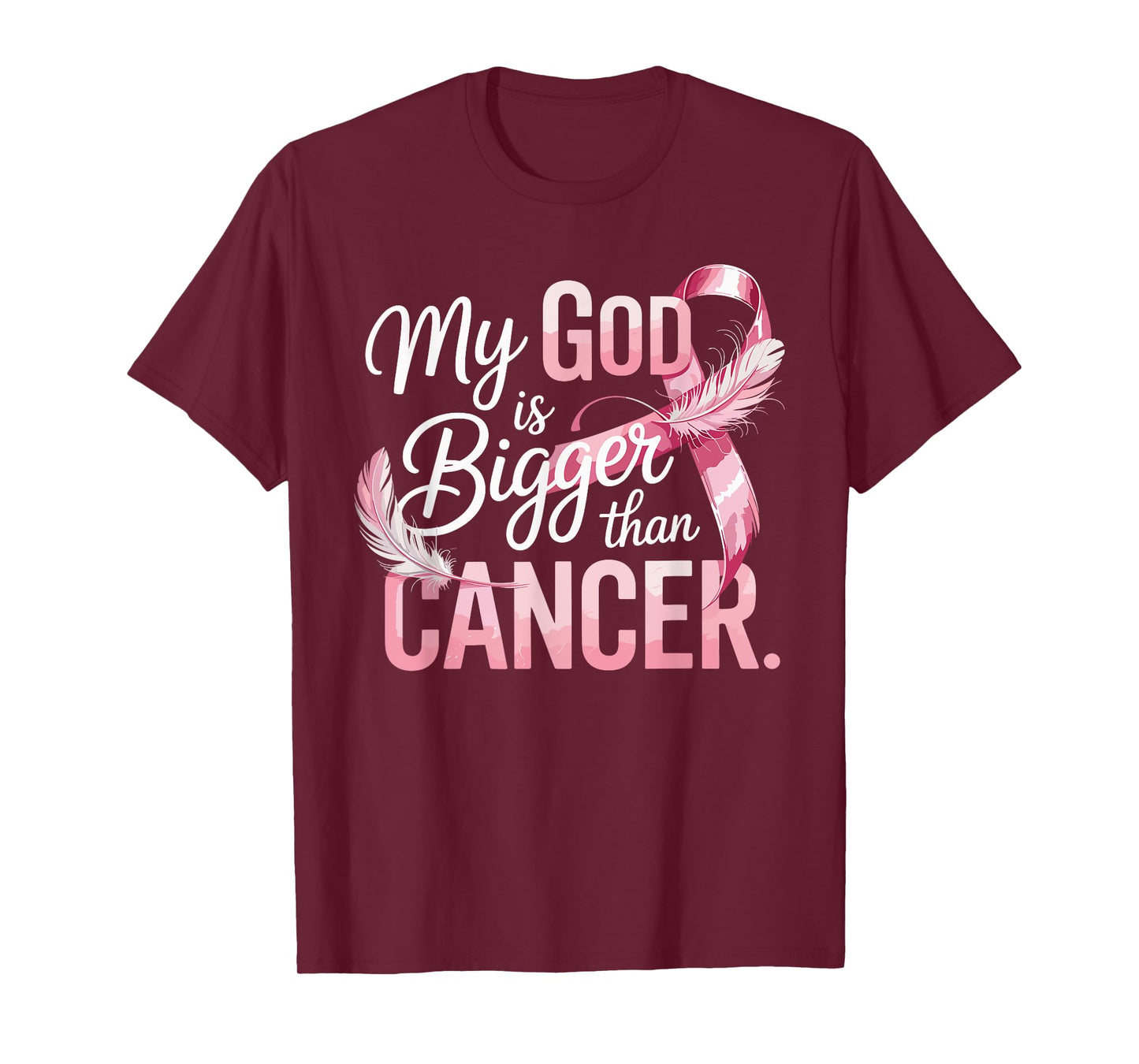 My God is Bigger Than Cancer Inspirational Faith T-Shirt