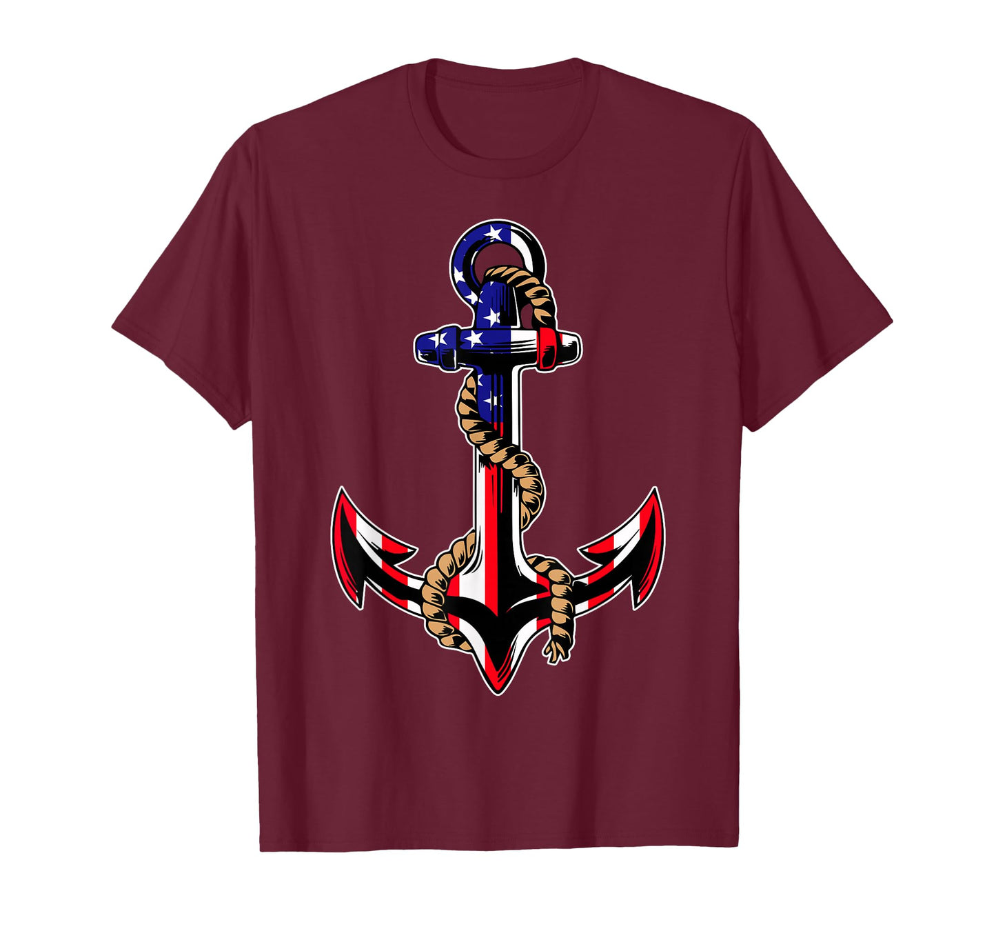 Patriotic Anchor American Flag Memorial Day 4th July T-Shirt