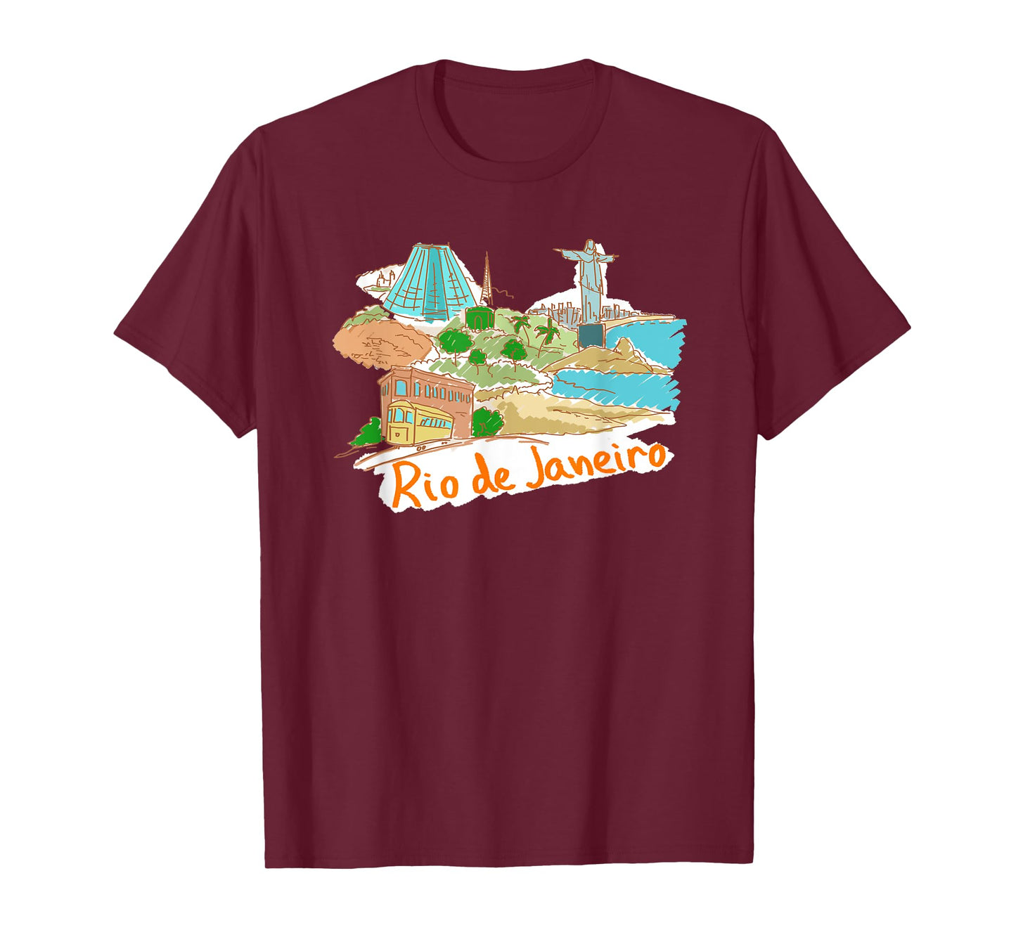 Rio De Janeiro Beach Christ the Redeemer T-Shirt for Men Women Girls Kids