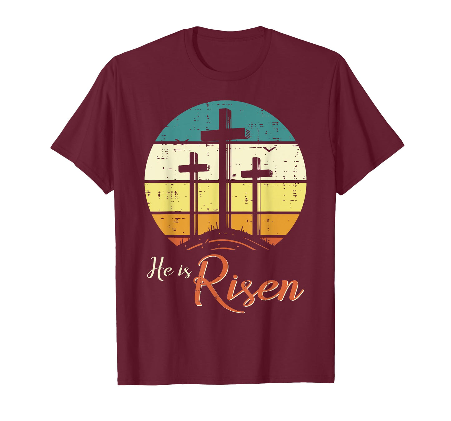 Easter Christian He Is Risen Retro Jesus Cross Women Men Kid T-Shirt