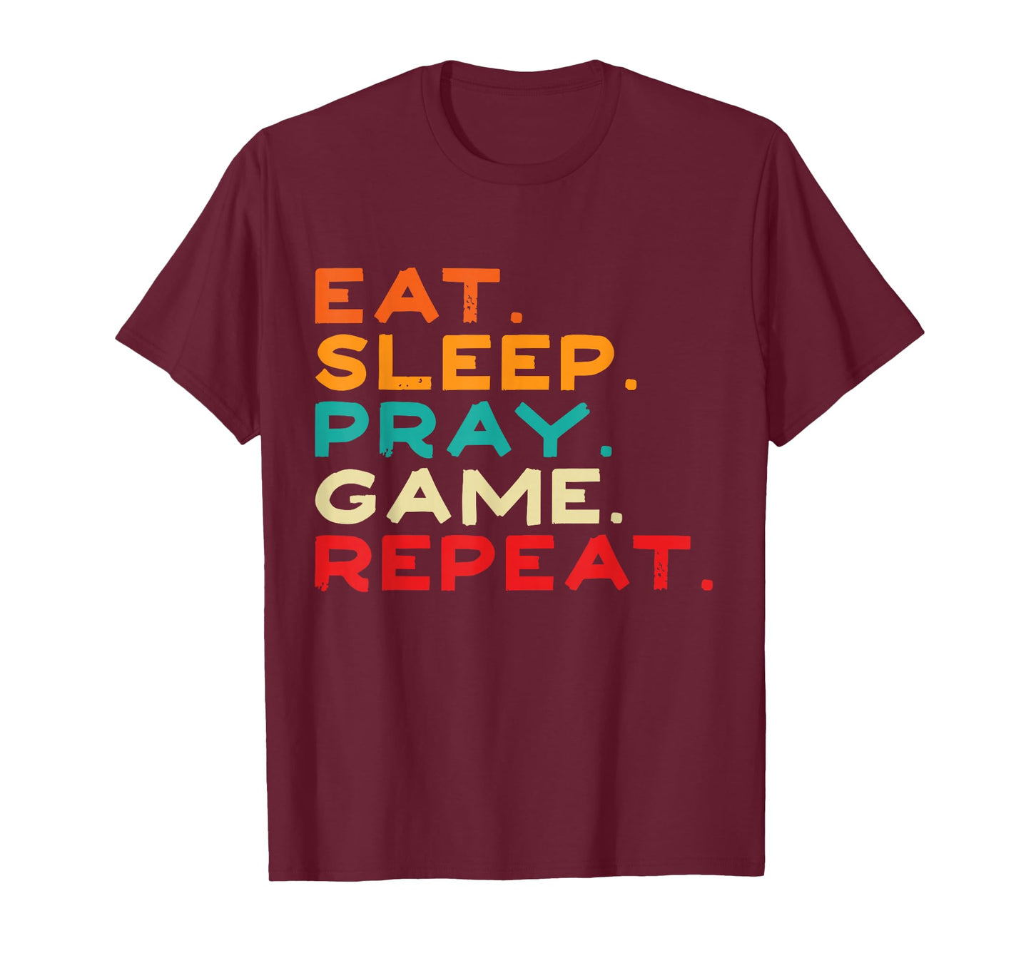 Eat Sleep Pray Game Repeat Retro Vintage Funny Gaming Boys T-Shirt