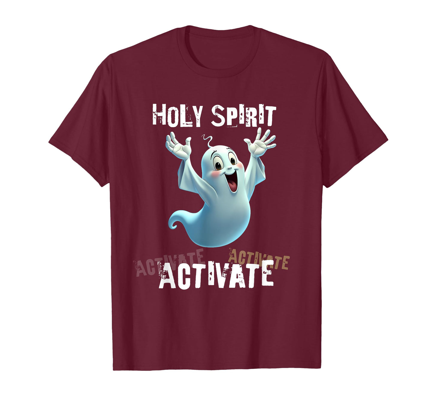 Holy Spirit Activate Meme | Funny Christian Cartoon Ghost T-Shirt